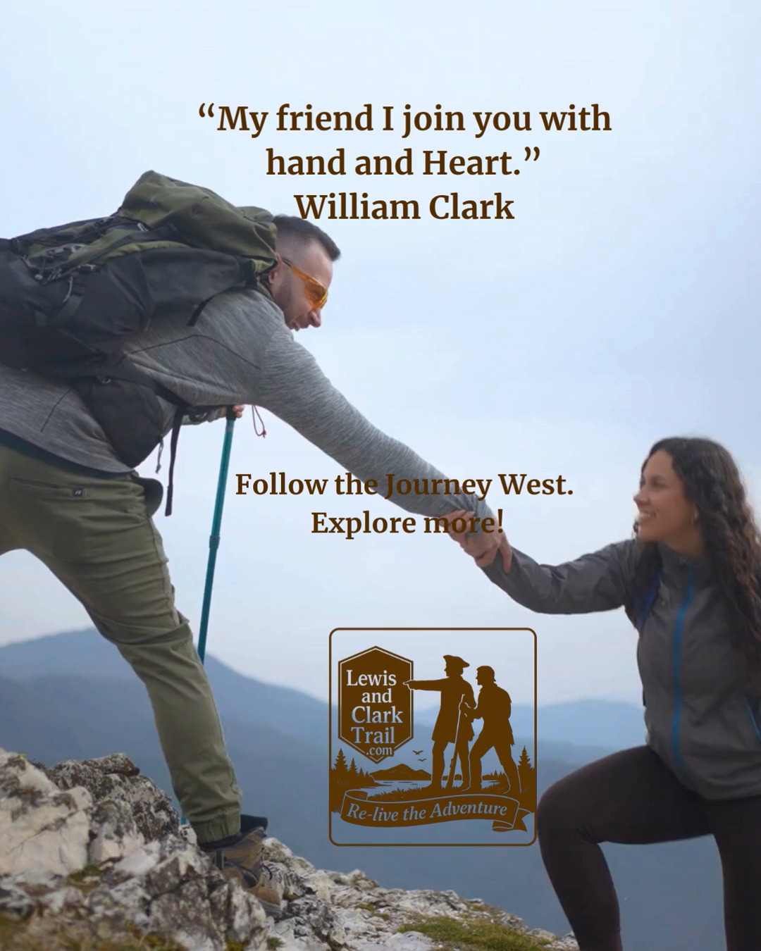 “My friend I join you with hand and Heart.” William Clark
Follow the Journey West.
Explore more!
#lewisandclarktrail #exploremore #journeywest