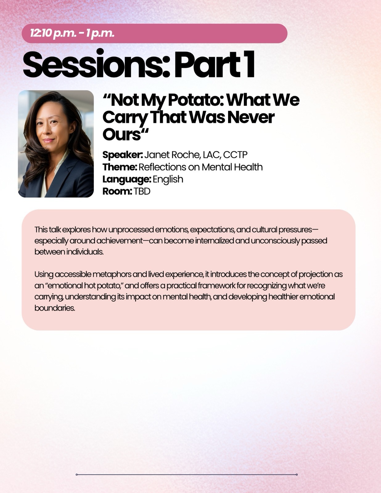 Register for the AAPI Mental Health Conference today to see one of our fantastic clinicians, Janet Roche, speak about how cultural and academic pressure shape mental health!
This is an amazing opportunity—you won’t want to miss out!
Need support on your healing journey? We’re here to help. 💬 Send us an email: intake@safe-therapy.org or call us at 609-359-2266 to get started.
#mentalhealthawareness #safeplace #therapy #nami #aapi