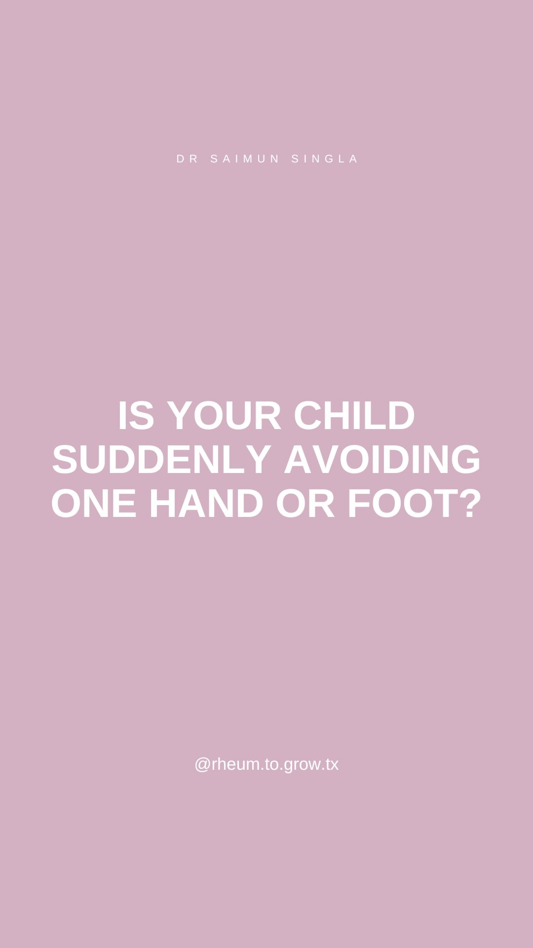 Is your child suddenly avoiding one hand or foot?
This might not just be a phase. It could be an early sign of a pediatric autoimmune condition.
🔹 Red flags to watch for:
Limping or favoring one limb
Avoiding sports, playgrounds, or daily activities
Morning stiffness or joint swelling
Subtle changes in grip or walking patterns
💡 Why this matters:
Children (especially in the younger age group) often compensate for pain rather than saying it out loud. Early recognition and evaluation by a pediatric rheumatologist can prevent joint damage and improve quality of life. Want a free 15-min call with Dr. Singla to discuss your child? Go here: https://www.rheumtogrowtx.com/book-now