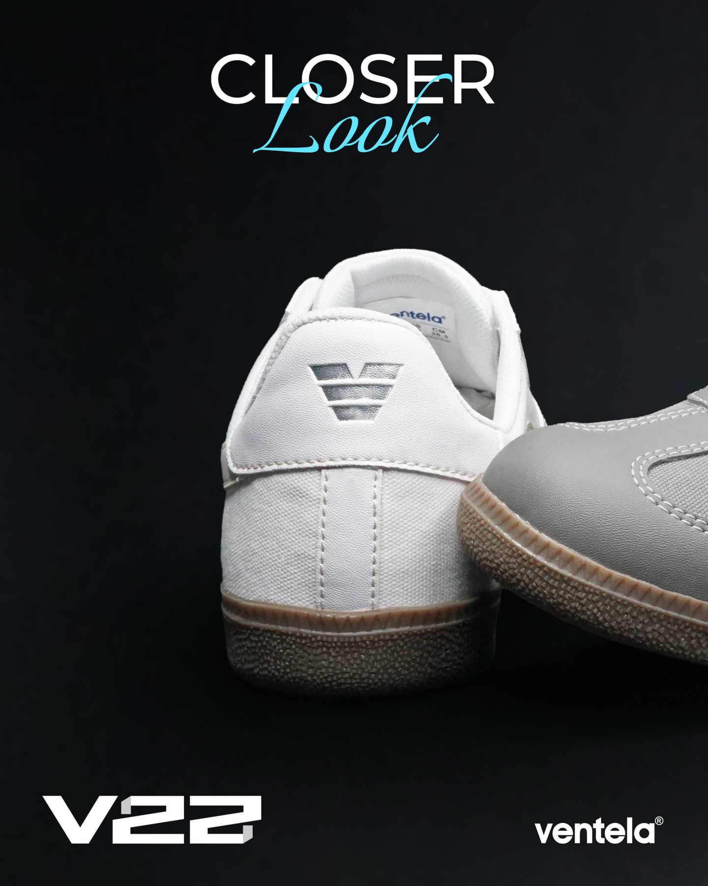 Closer look, biar makin yakin.
Detailnya nggak ribet, tapi kena semua.
Material, stitching, sampai outsole, semua ngomong satu hal: solid.
Ventela V-22
tersedia dalam pilihan warna : Black/Natural, White/Brown, Grey
Harga Retail : 349.800 IDR
Udah liat lebih deket, sekarang tau kan langkah selanjutnya?
Cus langsung checkout via reseller Ventela di marketplace!
#V22 #VentelaV22