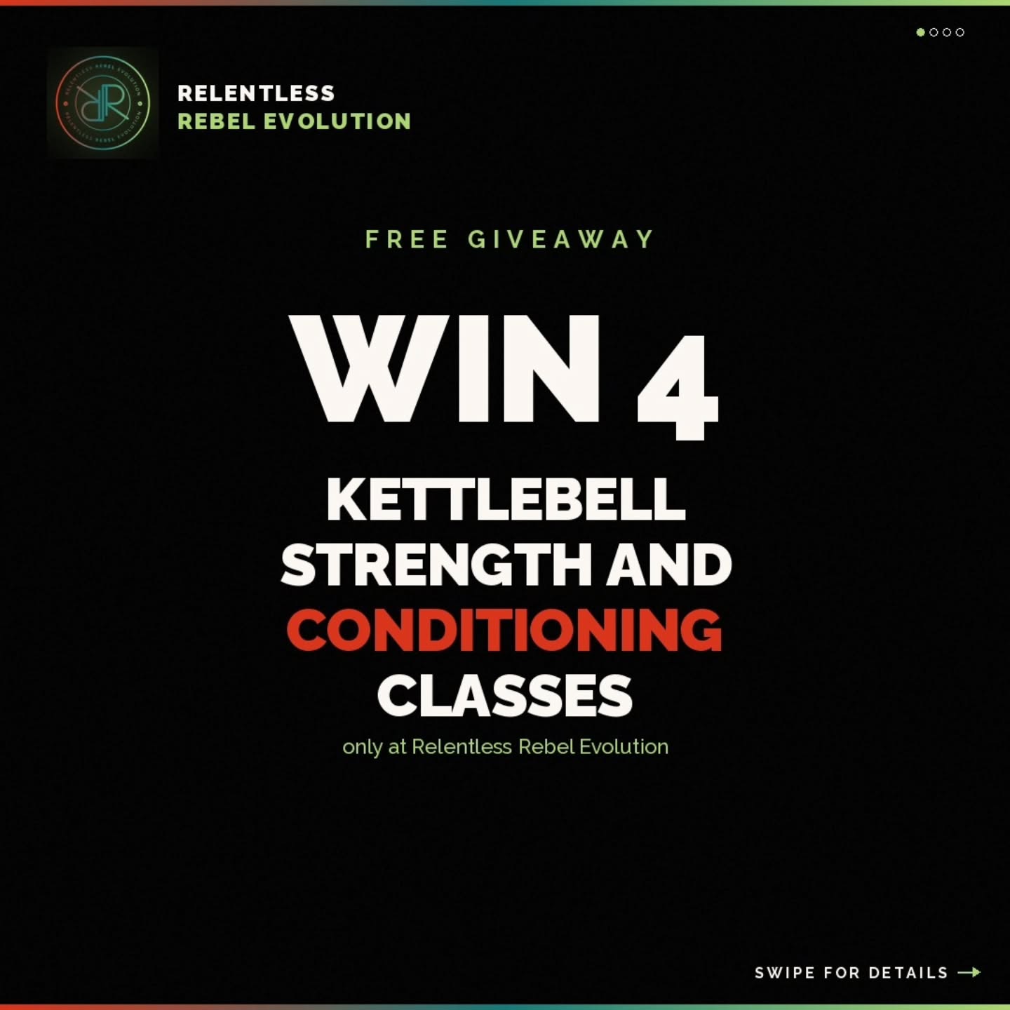 A full month of Kettlebell Strength and Conditioning Classes
ON us. 🔥
One winner.
4 free classes with Coach Rodolfo, every Saturday at 10AM.
*Only at Relentless Rebel Evolution*
Real Strength.
Real Results.
✓ Beginners welcome. We meet you where you are at.
✓ All bodies, all levels.
✓ Small group . That small personal coaching in a community setting.
🟢 HOW TO ENTER:
Follow @coachpixeltoaster
Follow @relentlessrebelevolution
Tag 2 friends in the comments below
Friends MUST follow both accounts to be considered
✨ EXTRA ENTRIES: Each additional friend you tag = +1 bonus entry.
Tag as many as you want. 🤘🏽🙌🏽
Winners announced Friday May 9th VIA Instagram DM.
#KettlebellTraining #StrengthAndConditioning #KendallFL #MiamiFitness #BoutiqueGym
