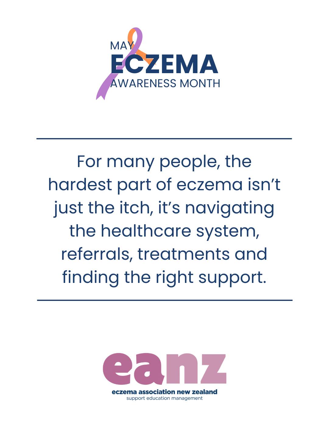 For many people, eczema is not just about the itch.
It can also mean navigating GP appointments, referrals, treatment options, flare management, school or work impacts, sleep disruption, and the emotional load that can come with living with a visible and uncomfortable skin condition.
Knowing where to start can feel overwhelming, especially when symptoms keep coming back or when treatment does not seem to be helping.
This Eczema Awareness Month, our campaign is focused on the eczema patient journey, from first symptoms through to diagnosis, referral and specialist led treatment planning.
We want people and whānau across Aotearoa to feel more informed, more supported, and more confident when seeking care.
Join our community through the link in bio to access free eczema resources this May.
#EczemaAwarenessMonth #EczemaJourney #YouAreNotAlone #LivingWithEczema