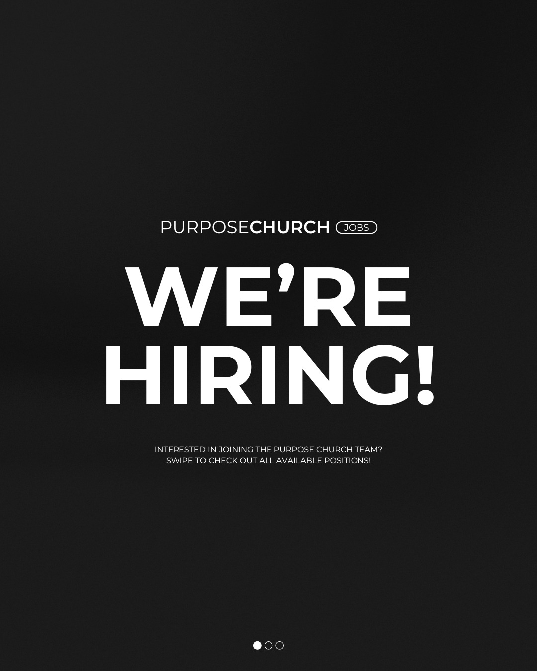 WE'RE HIRING!
This role is all about building environments that help students connect with Jesus and live on purpose - while also shaping how our church looks and communicates through design and storytelling.
Check out the full job description at the link in our bio and send your resume to info@ourpurpose.church