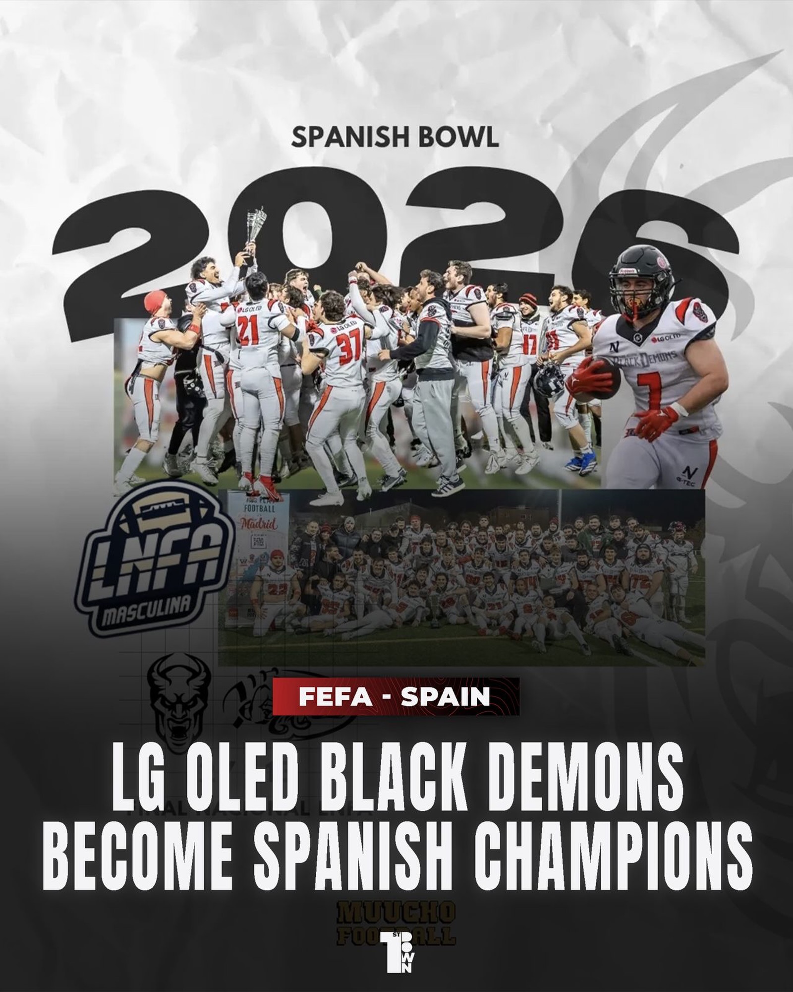 BACK TO BACK TO BACK TO BACK‼️ THE BLACK DEMONS WIN THE SPANISH LNFA FOR THE 4TH YEAR IN A ROW‼️
#firstdownmag #lnfa #fefaspain #blackdemons #lgoledblackdemons