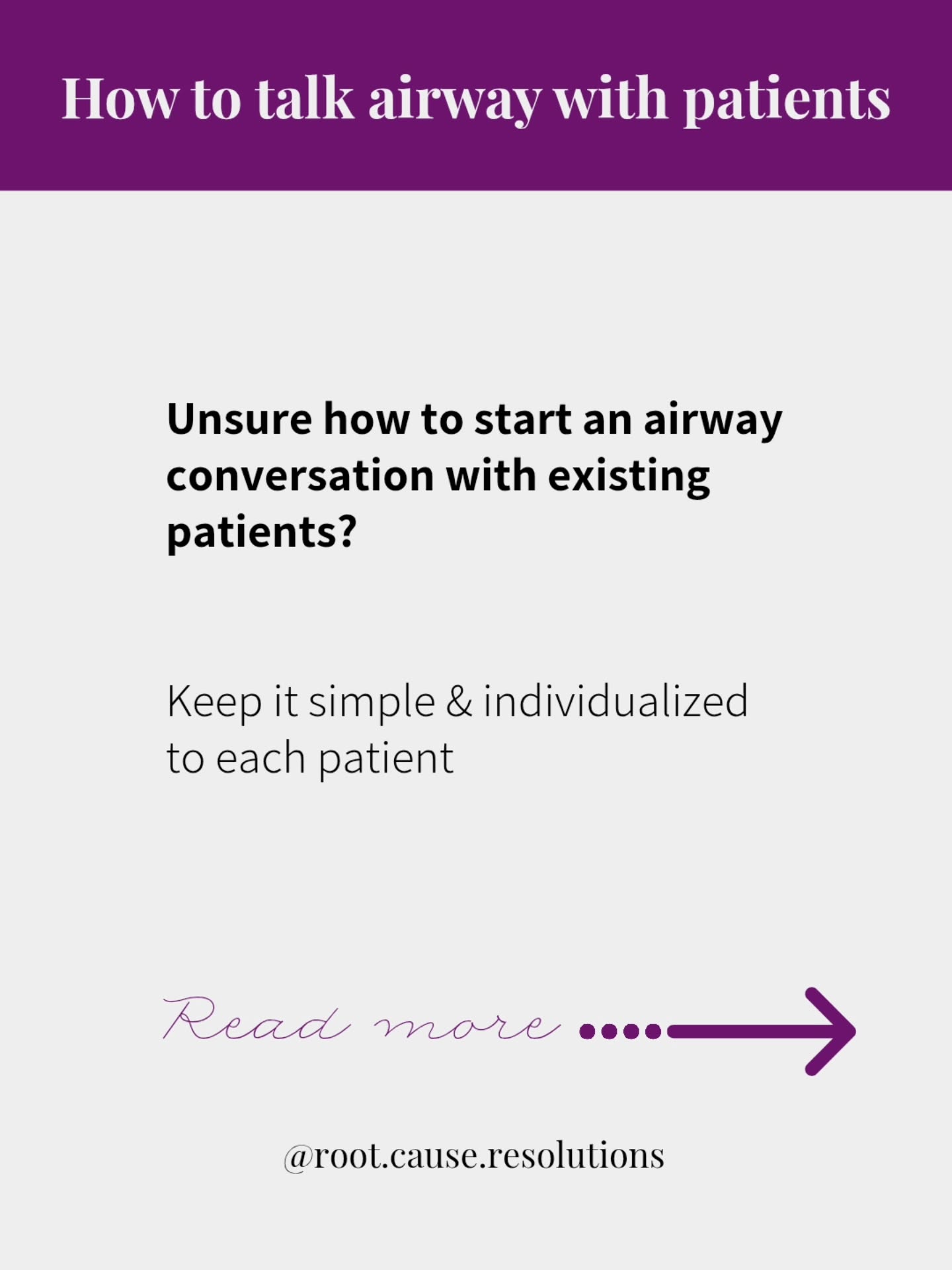 If you're unsure how to introduce airway screenings to existing patients, keep it simple.
🗣 “We’ve recently completed education focused on airway health and our role as dental providers.
This is something we're starting to look at more because it impacts both oral health and overall health.
I’d love to walk you through a few things I notice in your mouth that may be signs of airway dysfunction.
Are you open to that?”
🔎 Anchor your conversation on real observations
- Mouth breathing
- Occlusal wear
- Tongue scalloping
- Persistent inflammation
- Narrow arch development
❓️ Follow-up questions to guide what's discussed next
"Do you ever wake up feeling tired?"
"Do you snore?"
"Do you notice yourself breathing through your mouth?
Providing individualized education to patients based on their personal clinical presentation keeps them engaged and more likely to make connections between what you're saying and their symptoms.
#airwaydentistry #wholebodyhealth #oralhealth #myofunctionaltherapy #RDH