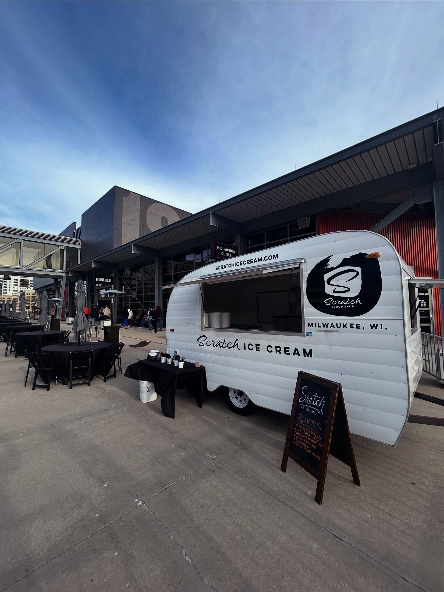 catering tonight with our friends @eventsbydesign and @harleydavidson. email justin@scratchicecream.com for all your catering needs.