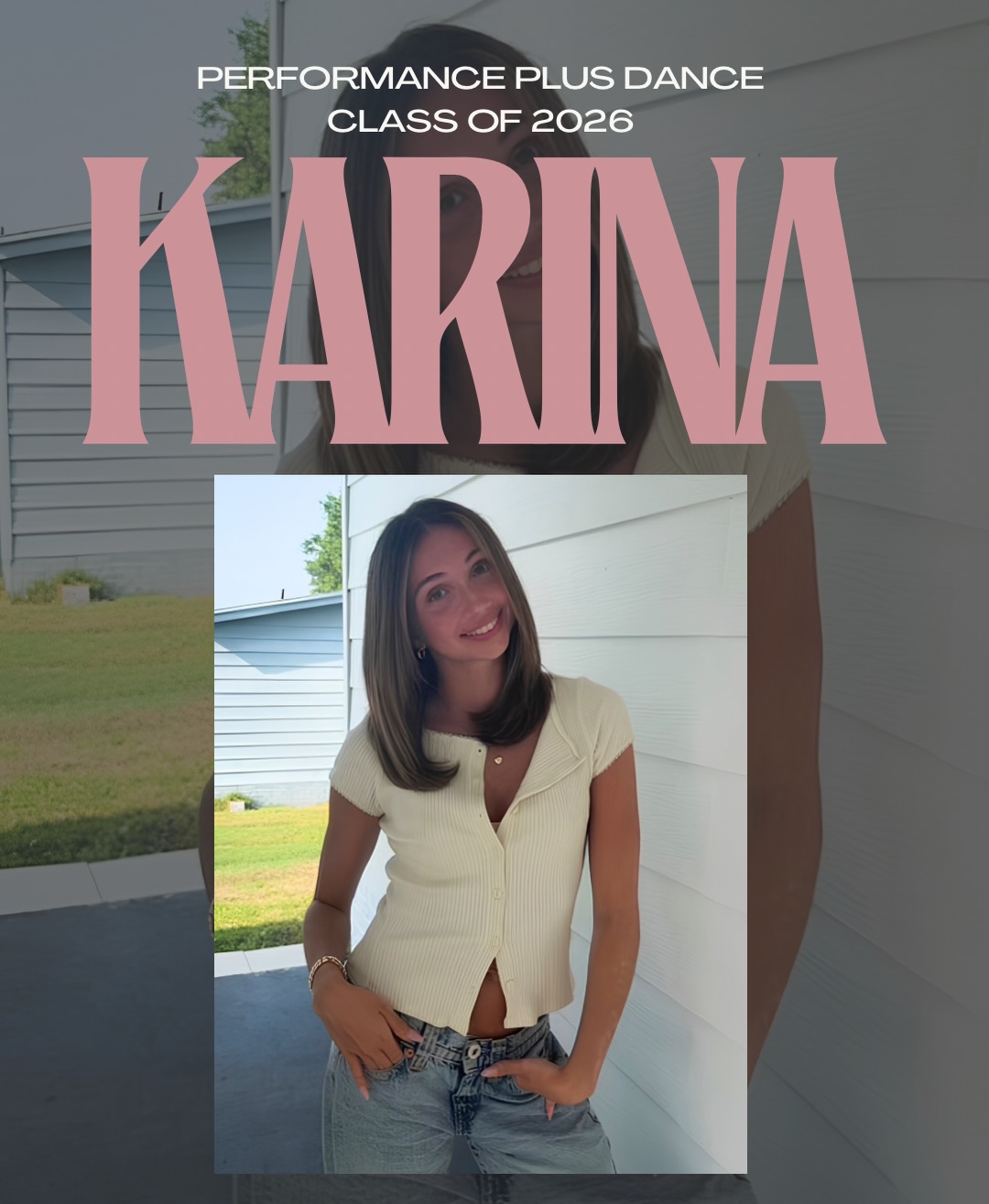Our next Class of 2026 Senior is Miss Karina Presutti! We have loved watching Karina grow into a beautiful all-around dancer and will miss seeing her light up the stage. We’re super proud of her becoming one of the @fauflygirls and we know great things lie ahead for her! 🫶✨
