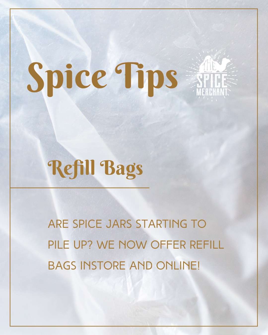 Our re-sealable refill bags are available in store and online. Don't forget you can also return your jars for a small discount on your next purchase!