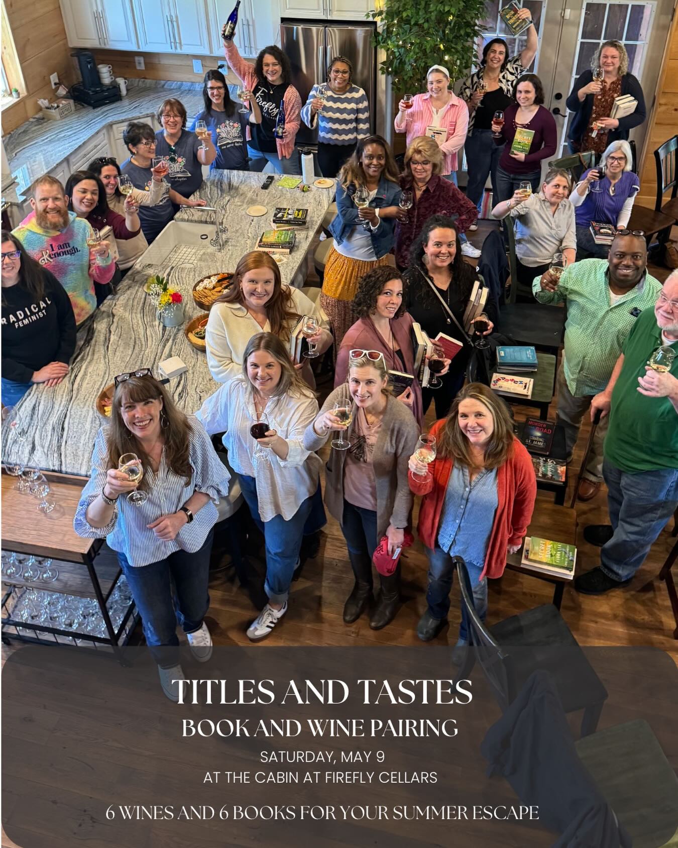 📚+🍷=😎…times six!
This Saturday’s Titles and Tastes will have six book and wine pairings perfect for you to plan your summer escape. Tickets are available on our website and Eventbrite. This event always sells out, so don’t delay on getting yours!