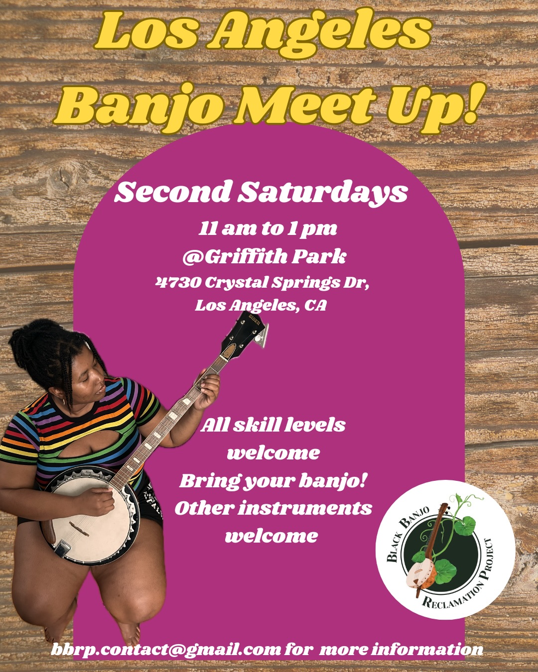 We are so glad to be offering Monthly Meet Ups: Black Banjo Affinity Spaces in several cities across the so-called US! We live in a big land and we are all spread out across the diaspora. We have worked for years to facilitate the creation of and maintain the spirit of our work in localities accessible to more musicians, researchers, performers, builders, farmer and all of the folkways that lead us back to the banjo and back to community. We do this is partnership and collaboration with many individuals and organizations that we have lived working and building with.
Please check our events for meet up updates on our website and keep tabs on the developments in your area. Seattle meet ups are ending for a few months but watch out for other opportunities in the PNW! For everyone that’s feeling left out, please join the online meet up once a month which connects everyone around the globe who is in practicing and in active study of the banjo. All Black all the time, we need these spaces that center us and we appreciate everyone who is attending, facilitating and bringing their knowledge and continuing to weave our understanding and resources together to benefit Black folk artists.
Los Angeles @dejoireh and shout outs to @destinielynnmusic and @tula.b.strong
Chicago @musicmoveschi @mud.torque
DMV (Hyattsville and Baltimore MD) @lex_ojedi the Archie Edwards Blues Heritage Society and @bmiatwork
Brooklyn @thefreeblackwomenslibrary @truluddite shoutouts to @hubbyjenkins @piedmontbluz @kirilynnbell @aparkusfarce @tatianaabroad Manhattan coming soon!
Dallas @swanstrings @jes_jess
Online Banjo Meet Up @hannah_mayree @danniblackmaan @sulegreg @cyber_mighty
Bay Area @thefreightberkeley @hannah_mayree @danniblackmaan @deidrahallmusic
BBRP logo by @anitacrawfordclark