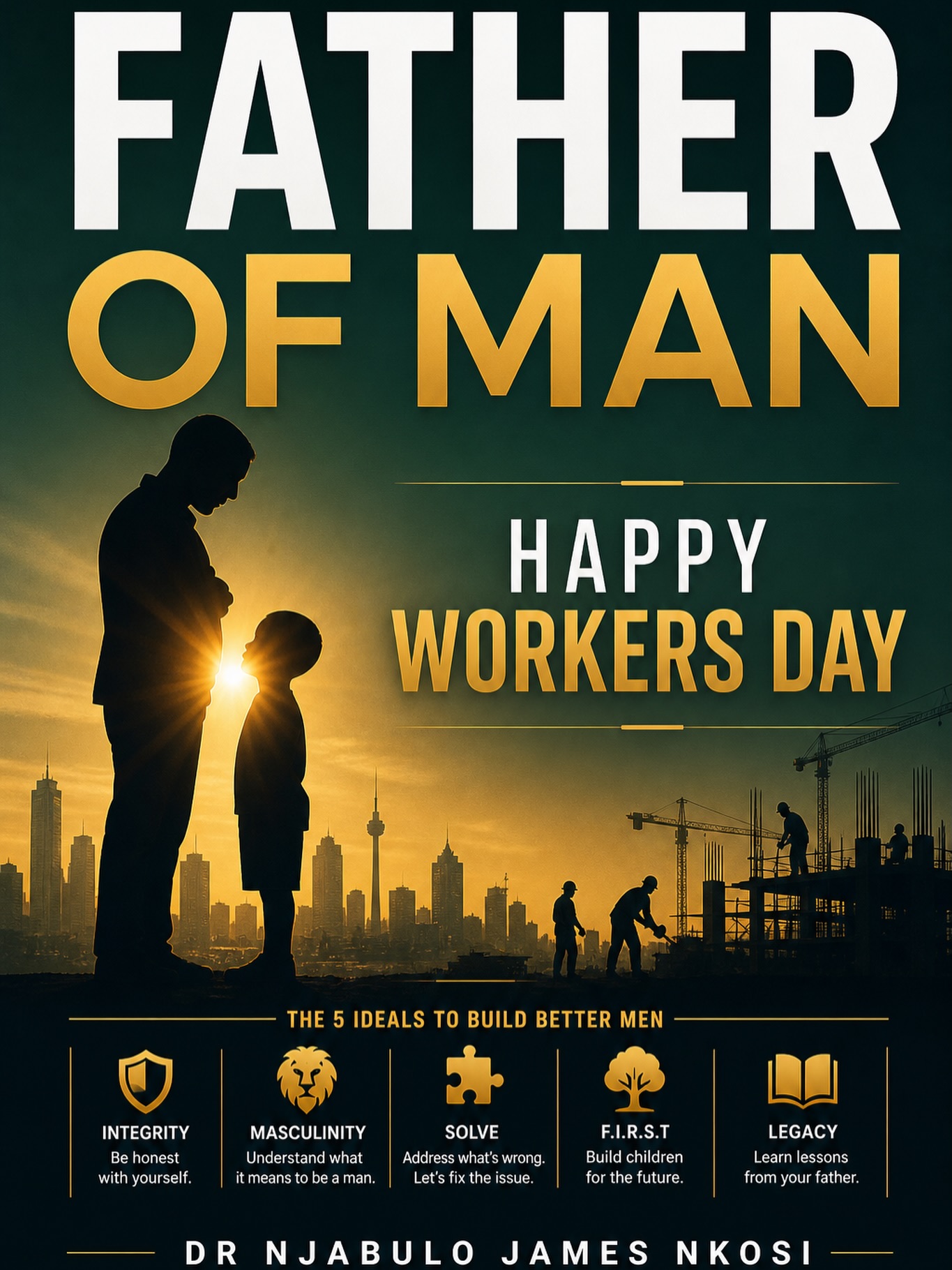 A man is not measured by what he has… but by what he builds in others.
Happy Workers’ Day.
This is for the men who wake up early.
Who carry responsibility quietly.
Who build, provide, protect, and still show up.
Fatherhood is work.
Manhood is work.
Legacy is work.
And most men… were never trained for it.
That’s why Father of Man exists.
To rebuild the man.
So he can rebuild the family.
So the family can rebuild the world.
Available now at Exclusive Books and as an eBook on Amazon.
#FatherOfMan #BuildBetterMen #MensWork #LegacyBuilders #WorkersDay