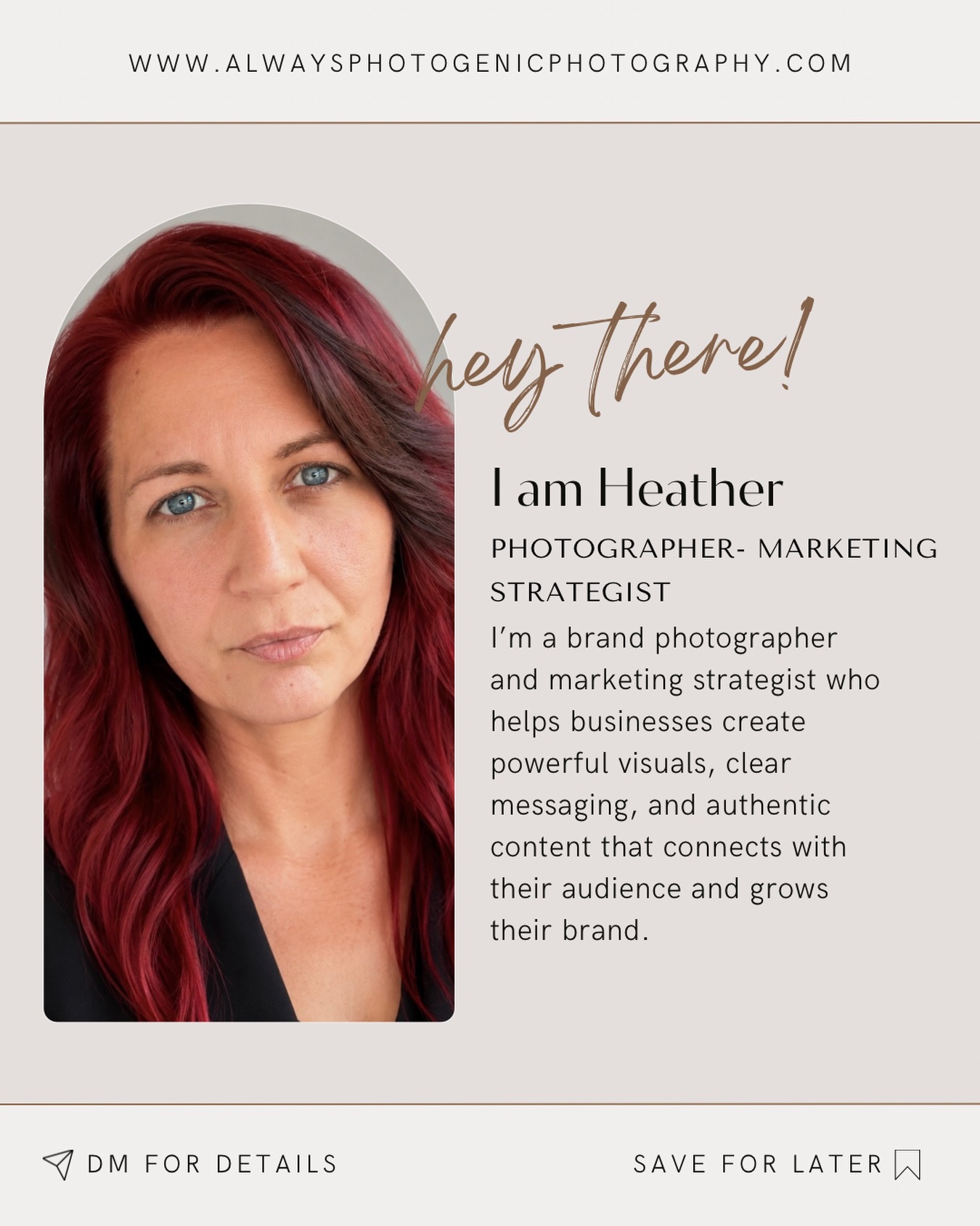 As a brand photographer and marketing strategist, I help small businesses create more than just pretty content. I help build a brand people connect with.
From professional imagery to clearer messaging, social media content, marketing ideas, and overall brand direction, my goal is to help business owners show up in a way that feels true to who they are while also making an impact. Whether you need updated branding photos, help creating content, stronger visuals for your website, better social media direction, or support making your business look more professional and consistent, that is where I come in.
A lot of small business owners have something great to offer, but struggle with how to present it. That is exactly why this work matters. Your brand should reflect the quality of what you do, tell your story well, and help the right people trust you before they ever reach out.
If your business is ready for stronger visuals, more intentional marketing, and content that actually feels like your brand, let’s talk.
#SmallBusinessMarketing #BrandPhotographer #MarketingStrategist #PersonalBranding #contentcreationforbusiness