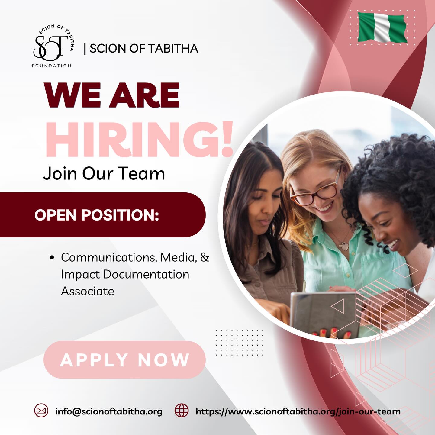 We are growing and looking for passionate individuals ready to make an impact. If you are driven, creative, and committed to empowering women and young girls, we would love to have you join our team.
Apply now and be part of something meaningful (link in bio)!