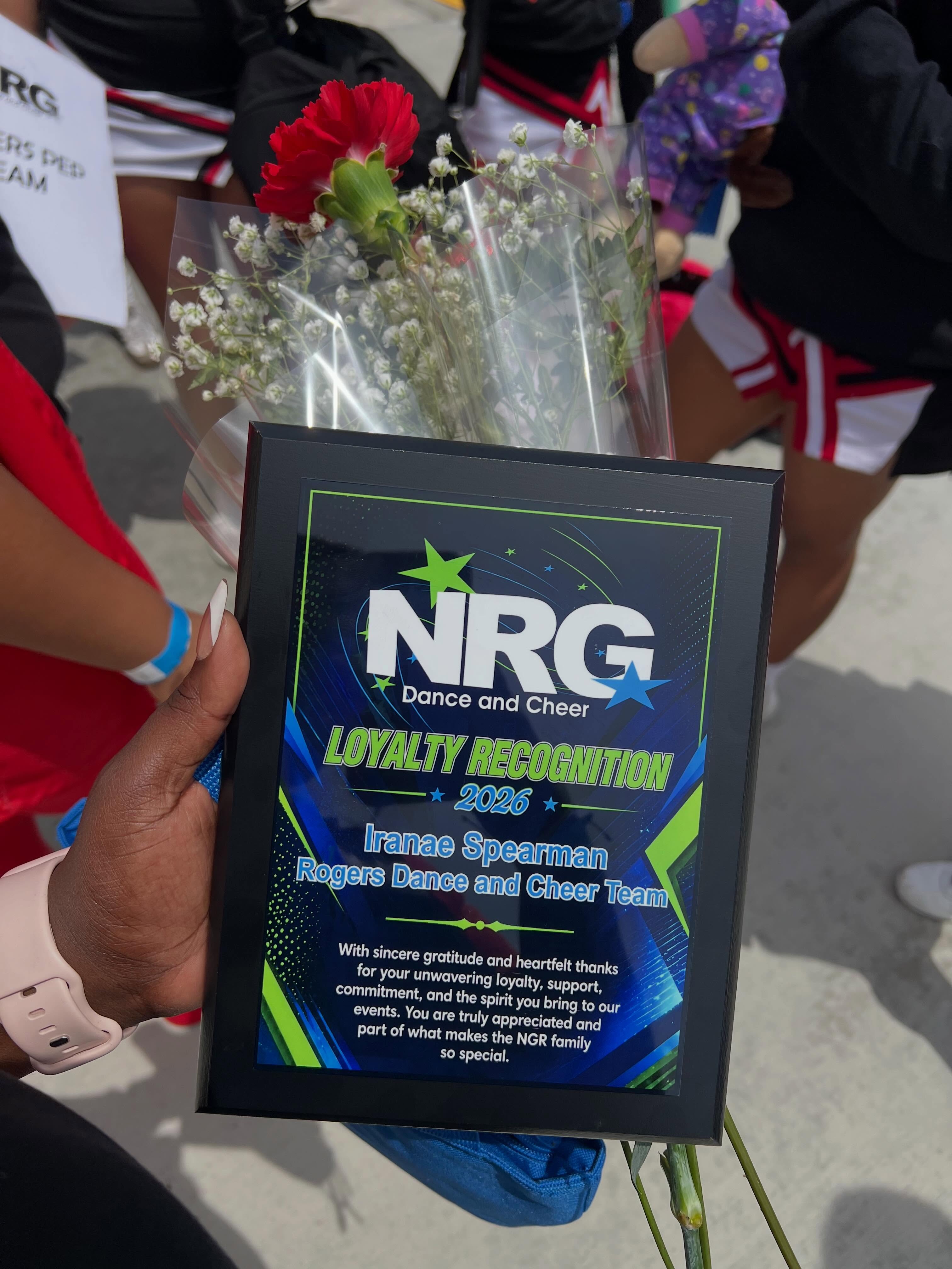 This past weekend Roger’s AYA Cheer team won First Place Jr Intermediate Cheer, and Judges choice. Also our AYA Coach Ms Nae got a plaque for going to all 4 comps this year.