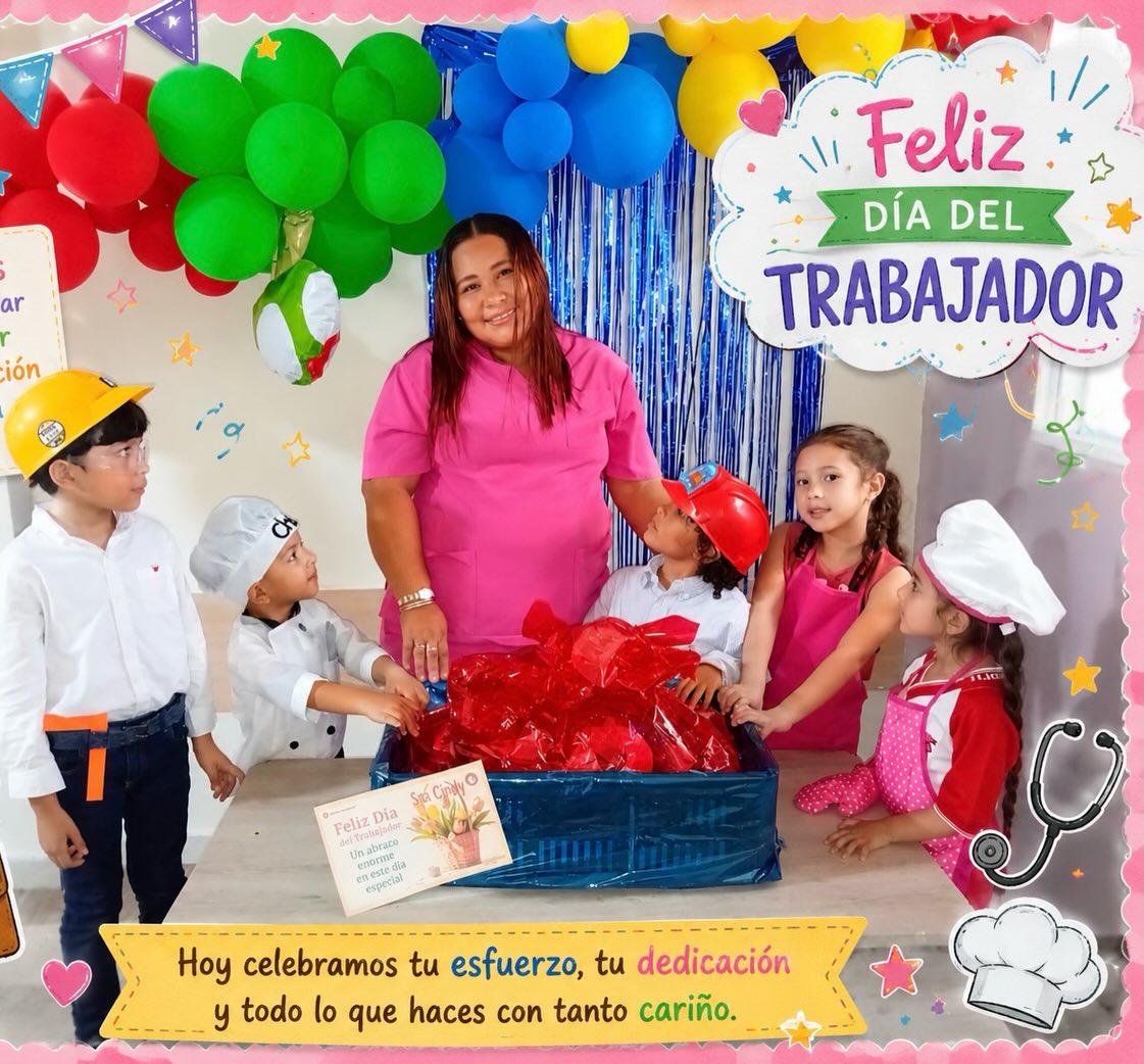 Hoy queremos resaltar y agradecer la hermosa labor de nuestra trabajadora Cindy, quien día a día nos acompaña con dedicación, esfuerzo y mucho cariño en cada una de sus labores 💖✨
En este Día del Trabajador celebramos su compromiso, entrega y la alegría con la que siempre apoya a nuestros niños y a toda la institución 🌸👷🏻♀️
Gracias, Cindy, por ser una pieza tan importante y por realizar tu trabajo con tanto amor 🫶🏻🌈
#DíaDelTrabajador #GraciasCindy #TrabajoConAmor #FamiliaEducativa