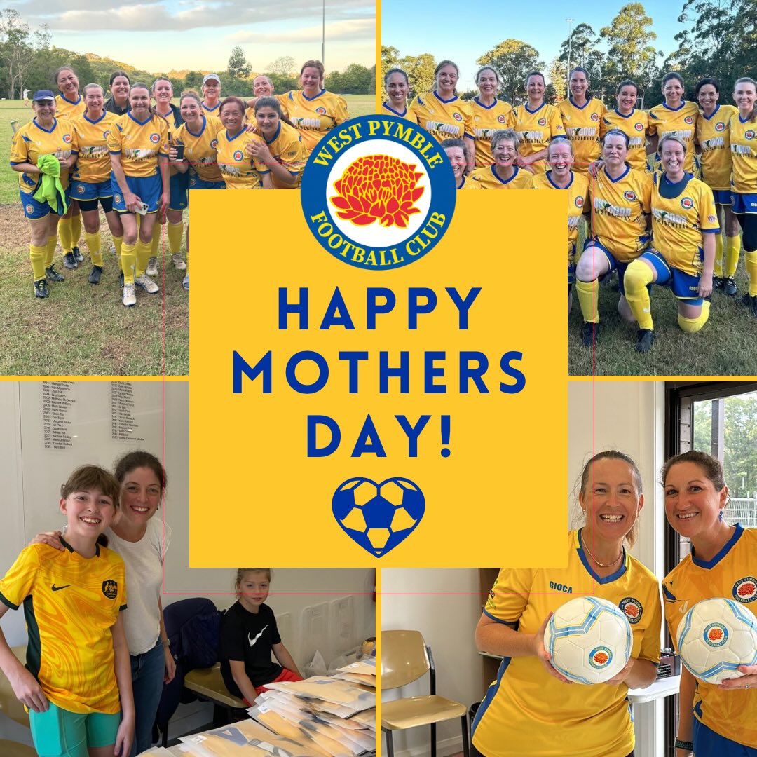 Happy Motherโs Day!๐๐
To all the incredible mothers and women who play, coach, manage, volunteer and support, thank you and Happy Motherโs Day!
Our club wouldnโt be possible without you all, your work and support does not go unnoticed, you are all amazing and we appreciate you all so much!
From all of us at West Pymble Football Club, Happy Mothers Day ๐๐