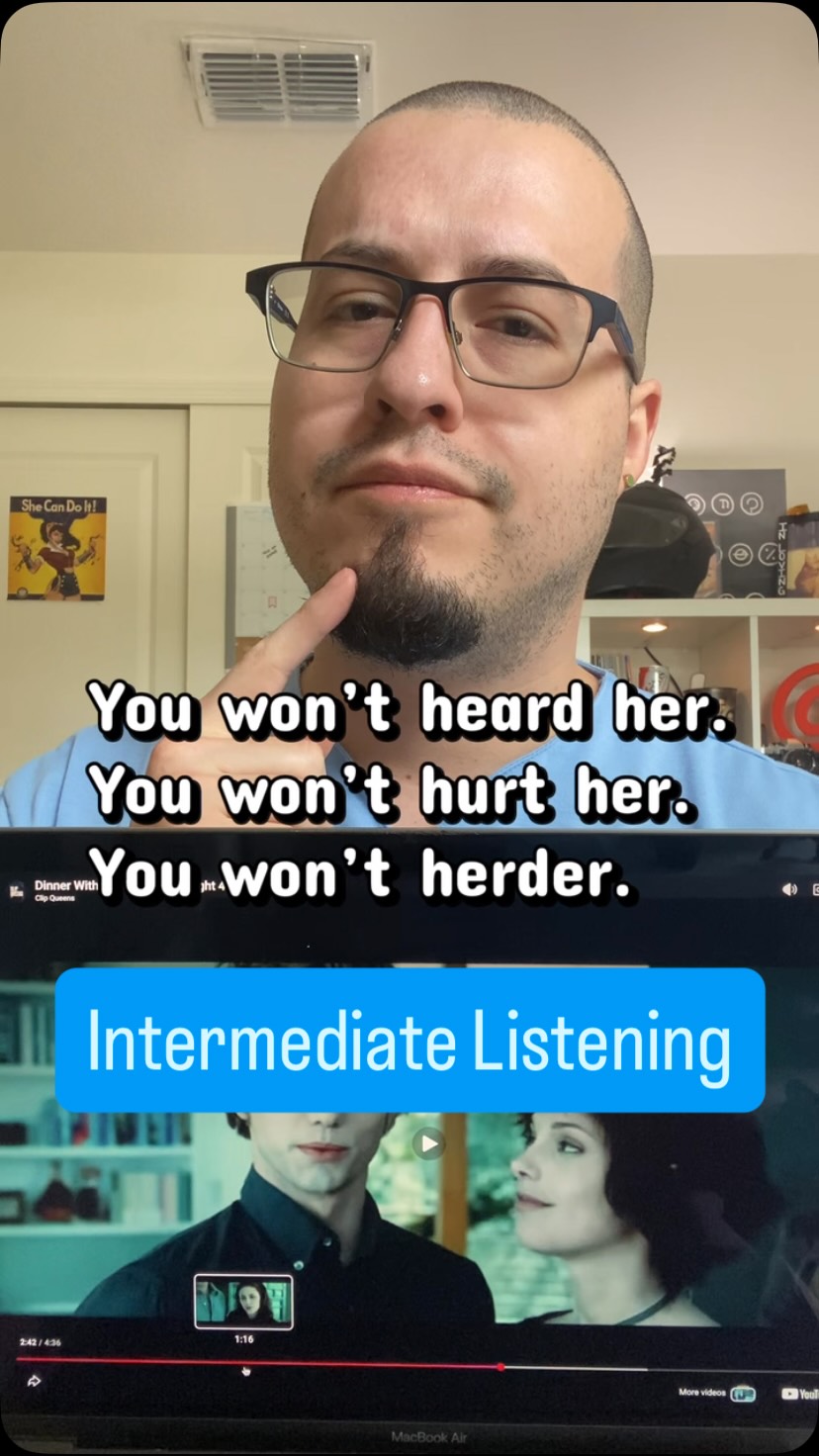 Quick intermediate listening practice! What does Alice say in this clip?
Are you familiar with the American pronunciation of the letter “T”? Let me know in the comments what part of English you struggle to understand the most and I’ll make a video about it!
#englishteacher #inglesparaadultos #pronunciation #inglesamericano #learnenglish