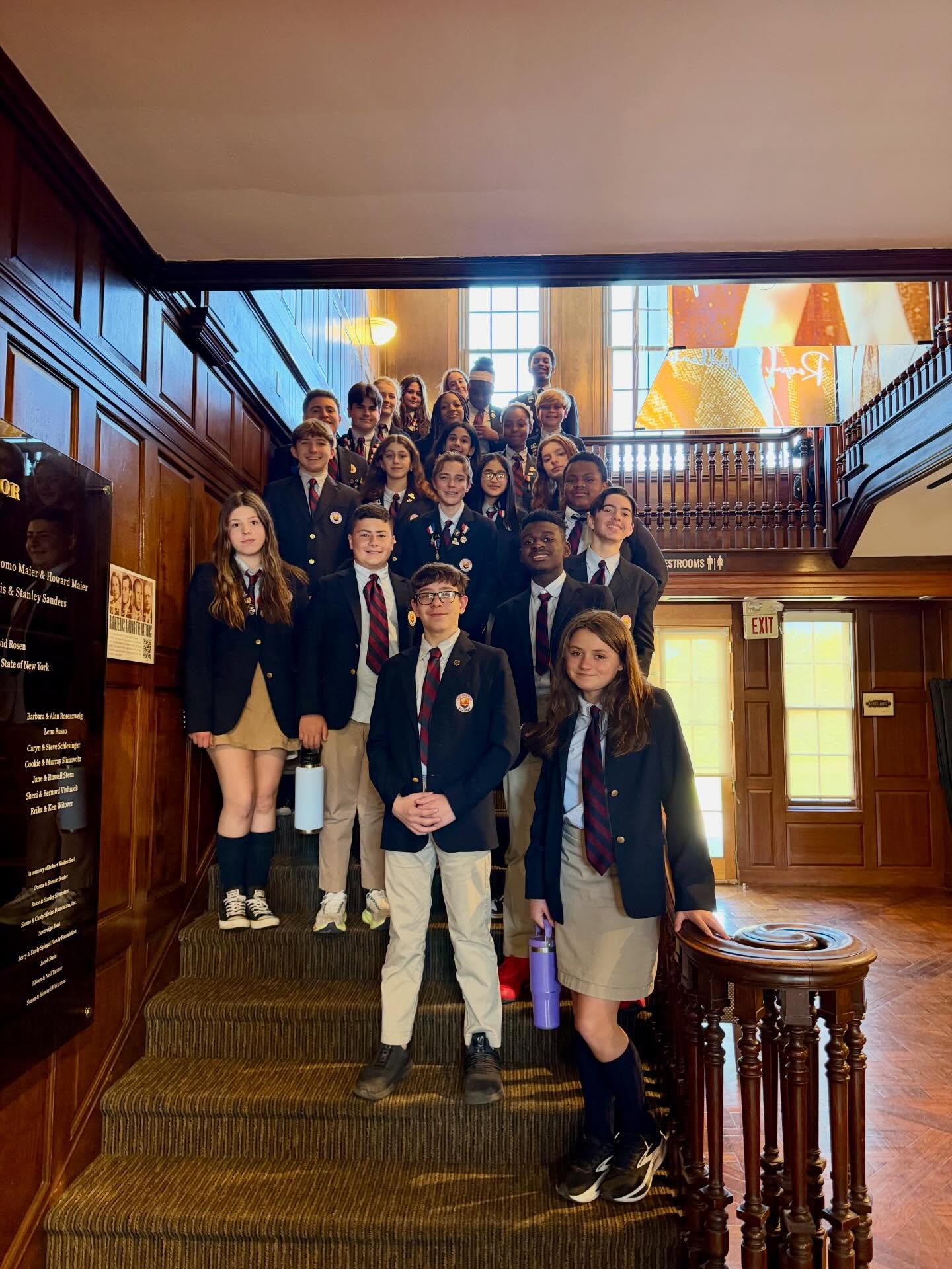 Eighth grade students toured the Holocaust Memorial & Tolerance Center. After their tour, they listened to Education Director Donna Rosenblum share the story of her close friend and survivor, Irving Roth.