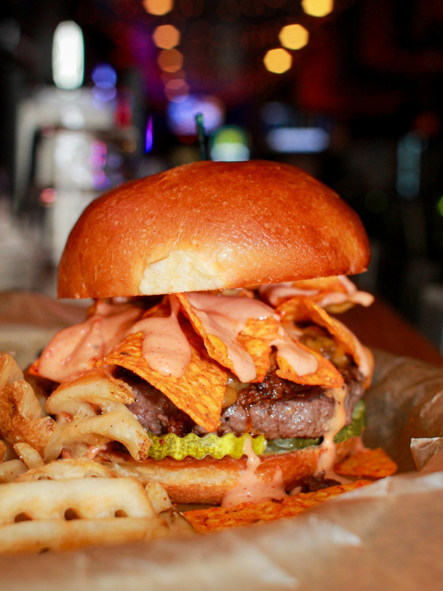 Chorizo + Doritos + burger perfection = Nacho Average Burger ๐ฅ๐ง
Available all month!
#BurgeroftheMonth #NachoAverageBurger #BurgerLovers #NachoLovers #GourmetBurgers #TastyEats #ComfortFood #BarFood #ElmhurstIl #ElmhurstBarFood #FoodieFavorites #BurgerTime