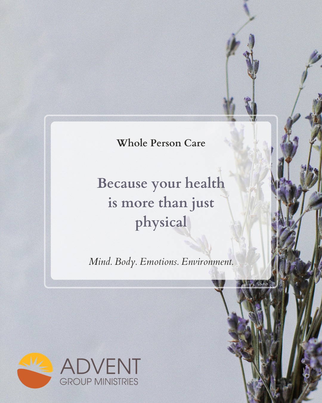 Whole-person care means looking at the full picture, not just symptoms, but everything that impacts your well-being.
Your physical health matters.
Your mental health matters.
Your environment, stress, relationships, and daily habits all matter too.
When care is personalized and comprehensive, it leads to better outcomes and a better quality of life.
You deserve care that sees all of you.
Call (408) 281-0708 to learn more about how Advent can work with you toward full care.
#WholePersonCare #HolisticHealth #MentalHealthMatters #Wellbeing #Healthcare #SelfCare