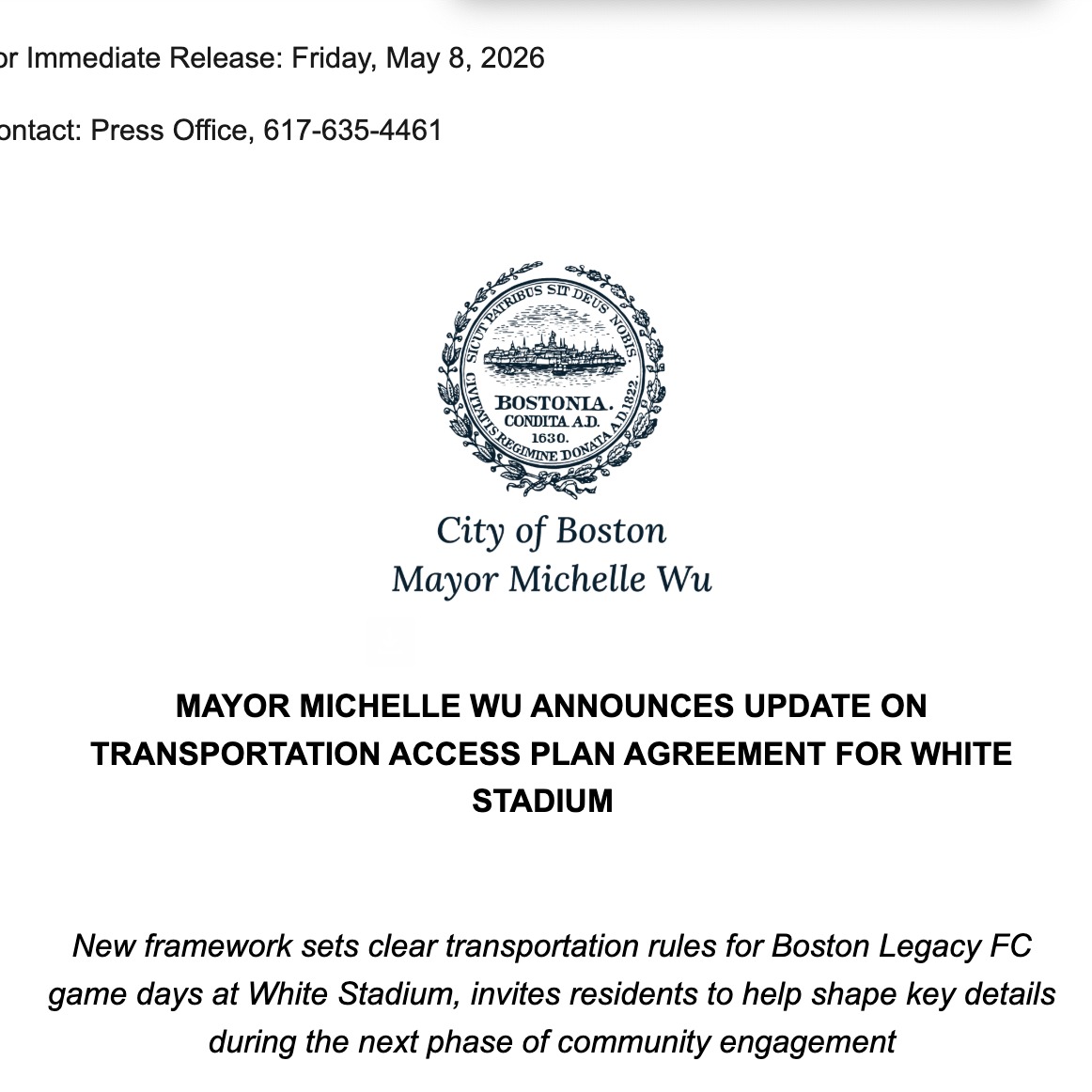 A new transportation agreement for White Stadium has been announced—but major questions remain.
The city says this plan will protect neighborhoods and Franklin Park “at no cost to taxpayers.” But if 10,000+ spectators are expected at professional games, residents deserve honest answers about traffic, parking, pollution, enforcement, and long-term neighborhood impact.
A transportation plan does not change the core issue:
This is still a large-scale professional sports complex on public parkland.
We encourage residents to stay engaged and attend the June 11 community meeting.
Franklin Park belongs to the people. Build a fully public stadium.
#SaveFranklinPark #ItsBiggerThanUs #PublicLand