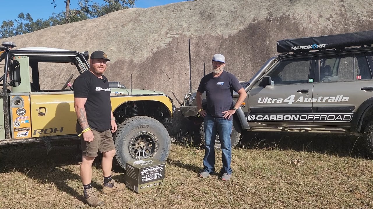 Croppy and Jonno crack into a Carbon Offroad Tactical Response Kit on the Ultra4 Carbon Offroad Wrecker to see what you actually get in the box.
No filler, just the essentials — a 9000kg kinetic rope, 5m utility rope, winch ring, four soft shackles, gloves, all packed into a solid MOLLE bag.
Simple gear that does the job when you need it most.
@carbonoffroad_australia
#Ultra4Australia #OffroadRecovery #CarbonOffroad #4x4Australia #OffroadLife #RecoveryGear #4x4Action #OffroadBuilt #MudLife #WinchReady #SoftShackle #KineticRope #AdventureReady #BuiltForIt #TrailReady #OffroadAddicts #4x4Culture #GetOutThere #TestedNotPolished