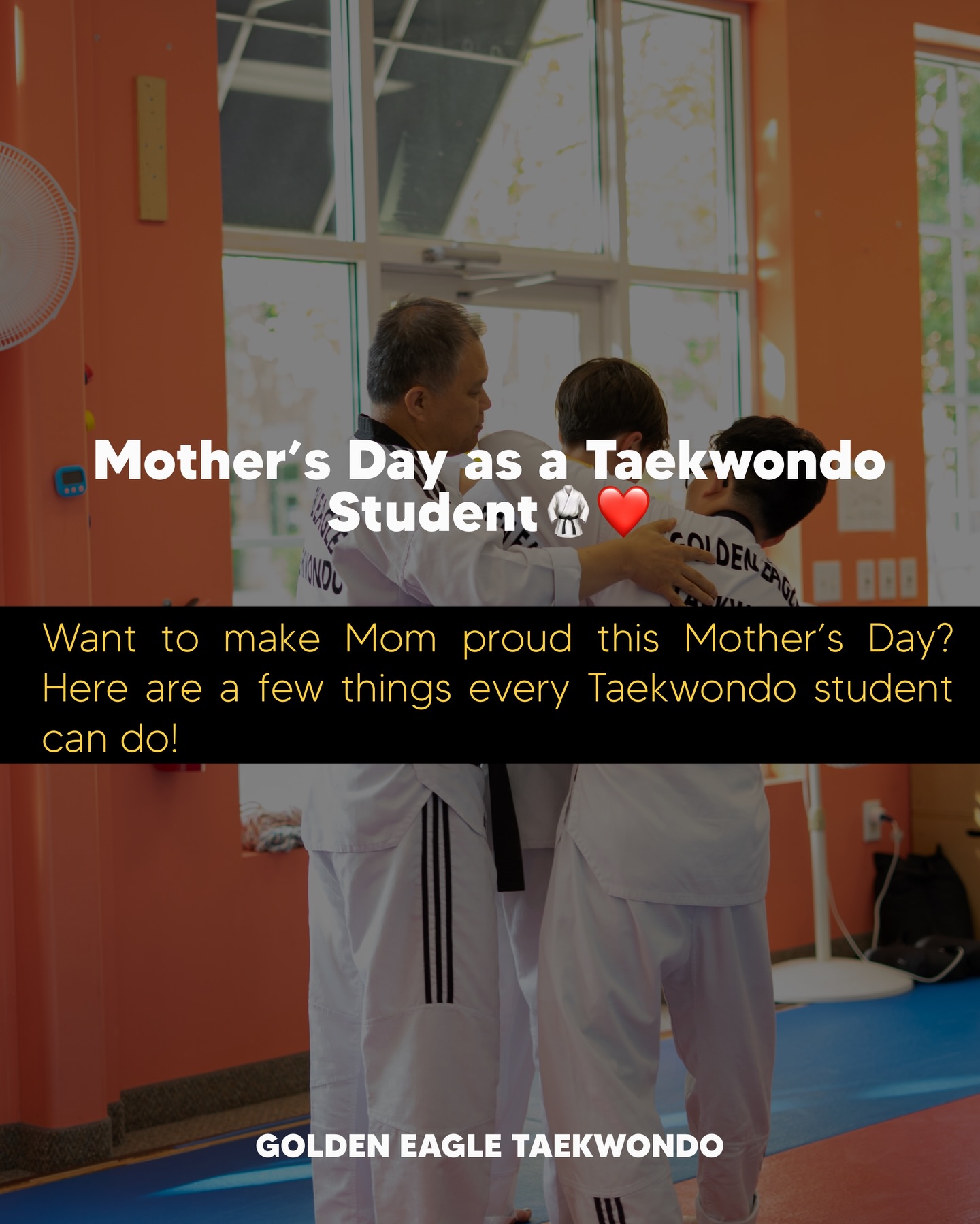 Behind every confident student, strong kick, and earned belt is a mom cheering from the sidelines ❤️🥋
This Mother’s Day, we want all of our students to remember that Taekwondo is not only about kicks and forms — it’s also about respect, gratitude, and family.
Let’s make Mom proud both on and off the mat.
Happy Mother’s Day to all the amazing moms from Golden Eagle Taekwondo 🌸
Golden Eagle Taekwondo
☎️ : 704-992-9556
📧 : goldeneagletkd1@gmail.com
🌐 : www.getkd.com
📍 : 13020 Rosedale Hill Ave Huntersville, NC 28078
.
#taekwondolife #taekwondofamily #mothersday #mothersdayspecial #taekwondokids