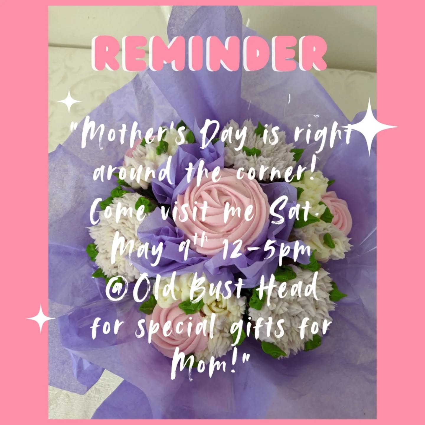 🌸 SPRING MARKET THIS SATURDAY 🌸
Come spend the afternoon with me at Old Bust Head Brewing Company this Saturday, May 9th from 12–5 PM for their Spring Market event! 💕
I’ll be bringing a delicious lineup of sweet treats including:
✨ Mother’s Day dessert boxes
✨ Cake pops
✨ Cupcakes
✨ Floral cookies
✨ Slices of popular cakes
Perfect for treating yourself, celebrating Mother’s Day weekend, or picking up something sweet to share 🌷
Come shop local vendors, enjoy the brewery atmosphere, and grab your favorite desserts before they sell out! 🍰💐
📍 Old Bust Head Brewery
🗓 Saturday, May 9
⏰ 12–5 PM
Tag your dessert-loving Dad or bestie and come say hi! 💕
#MothersDayDesserts #CakePops #Cupcakes #TheCakeBee #SupportLocal