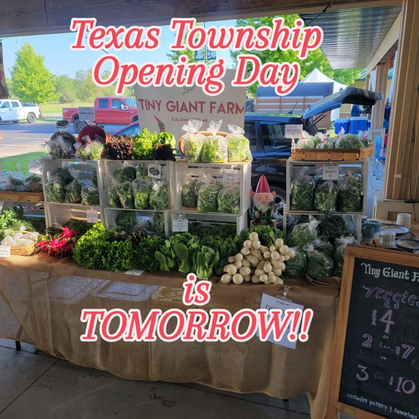 😀We can't wait to see all your friendly faces back for a new season @texastwpfm !! Kicks off tomorrow at 8am! (We're excited to see y'all @kzoofarmmarket and @portagemarketmi people this weekend too😉)