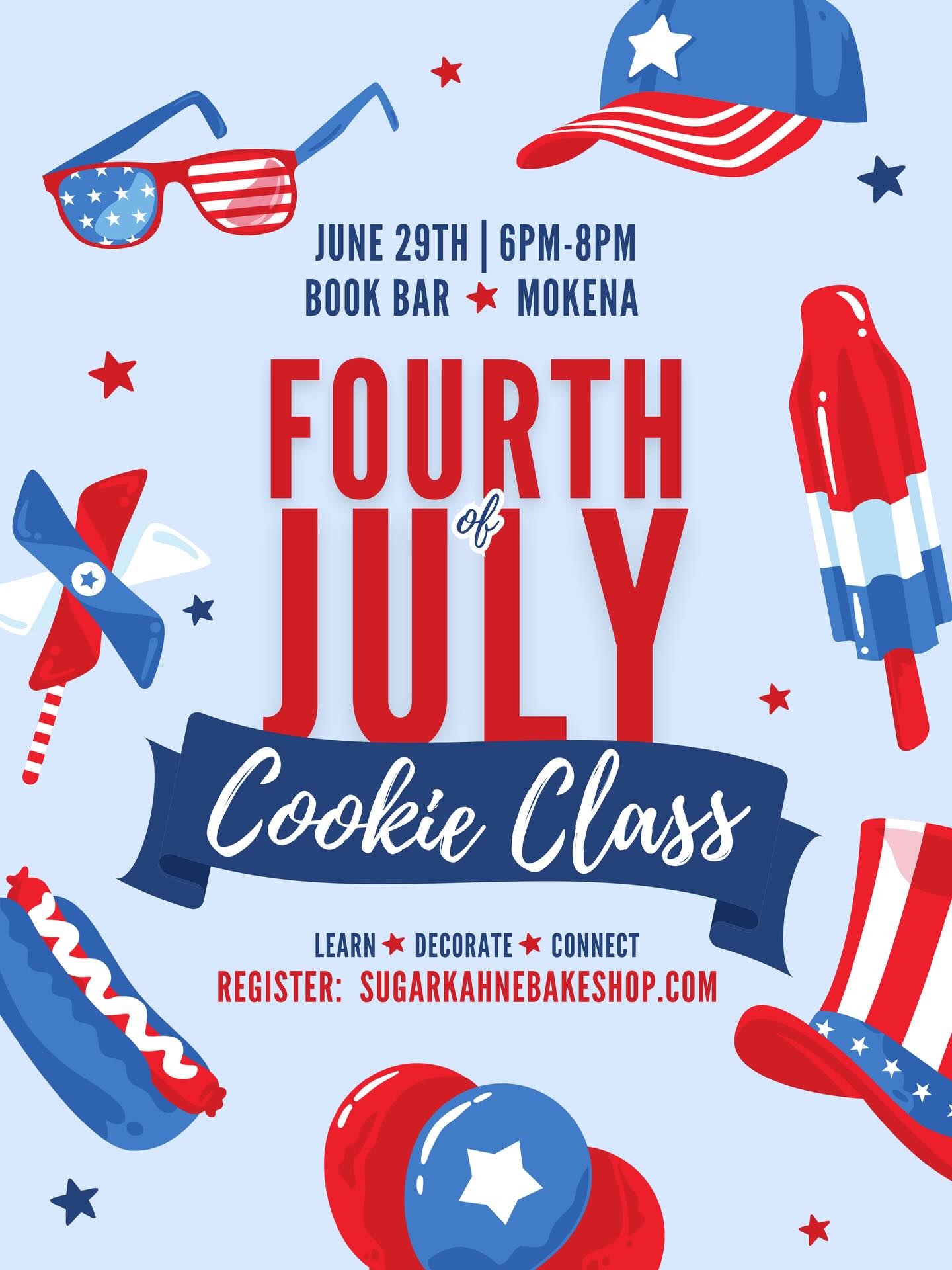 🇺🇸Party in the USA
Join me @bookbarmokena it’s cookie class time.
Everything Red, White & Blue to celebrate 250 years!
This is the creative night out you’ve been craving.
Learn how to decorate with royal icing and
take home 6 cookies for your Independence Day Bash.
COOKIE CLASS:
June 29th
6PM-8PM
Book Bar
Mokena, IL
🇺🇸register:
sugarkahnebakeshop.com