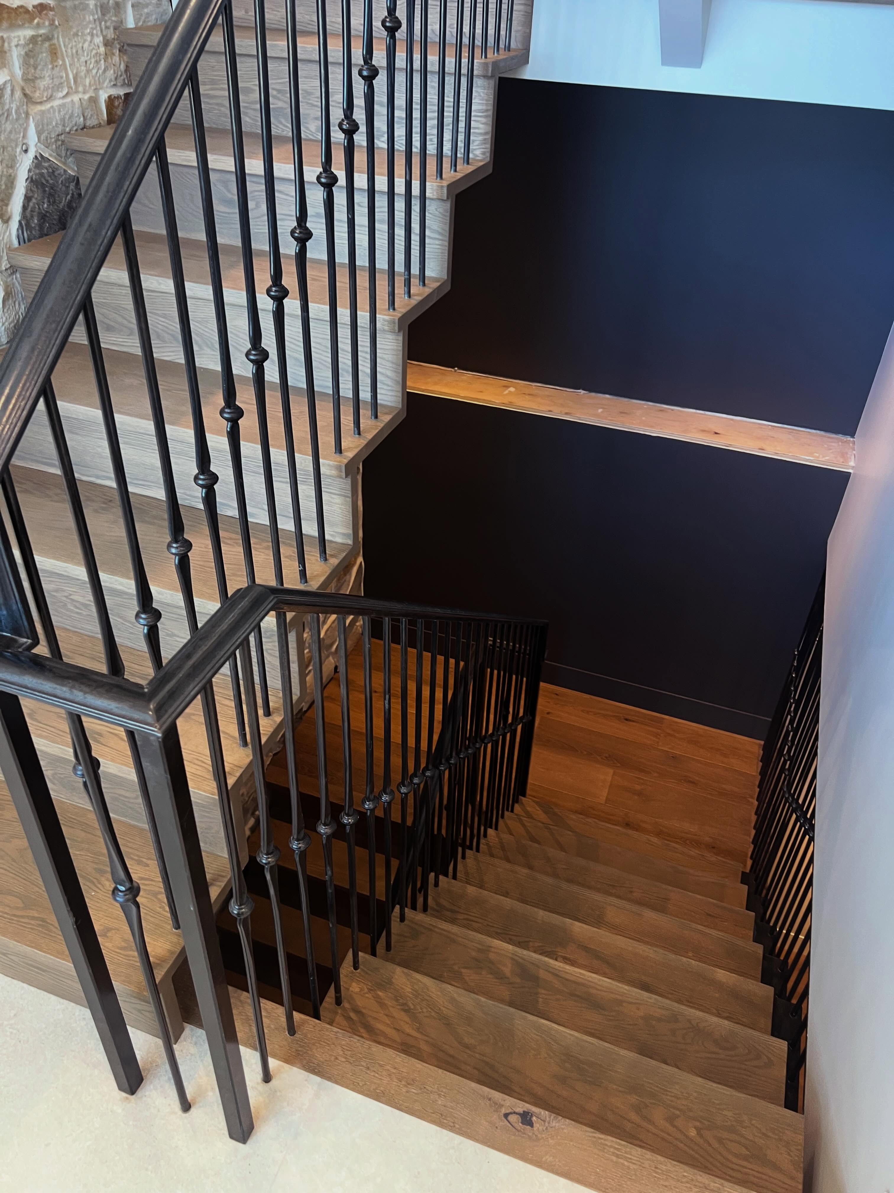 Beautiful railing completed. This railing was a never ending job, with so many small details. We faced a ton of challenges but I am thrilled with the design and final outcome.