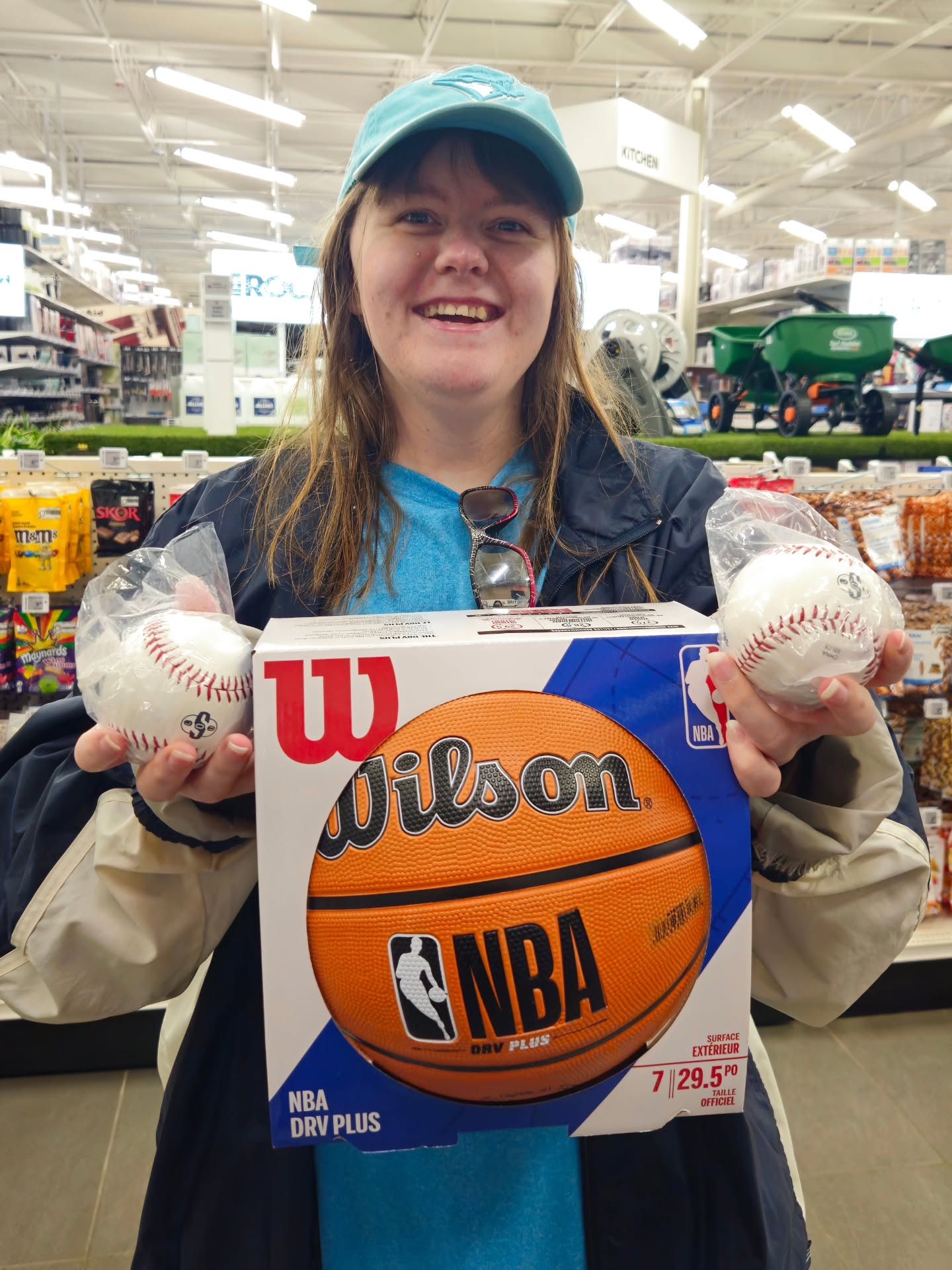 Emily & I picked up some new gear for the upcoming summer! We have big plans for basketball and baseball in the Adventure Club!