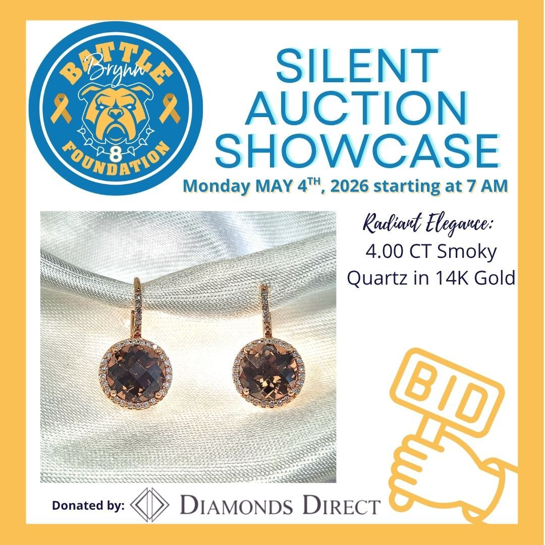Bidding is LIVE! https://web.bidbeacon.com/share/auction.php?code=6M3G2M
A little glow goes a long way ✨ Thank you, Diamonds Direct for this beautiful donation!
These stunning 14K yellow gold earrings feature 4.00 carats of brilliant round-cut smoky quartz—bringing warmth, depth, and timeless sophistication to any look.
Perfect for an evening out or elevating your everyday style, this piece is ready to shine… and give back 💛
Bid on this beautiful item at our upcoming auction and make a statement that matters.
