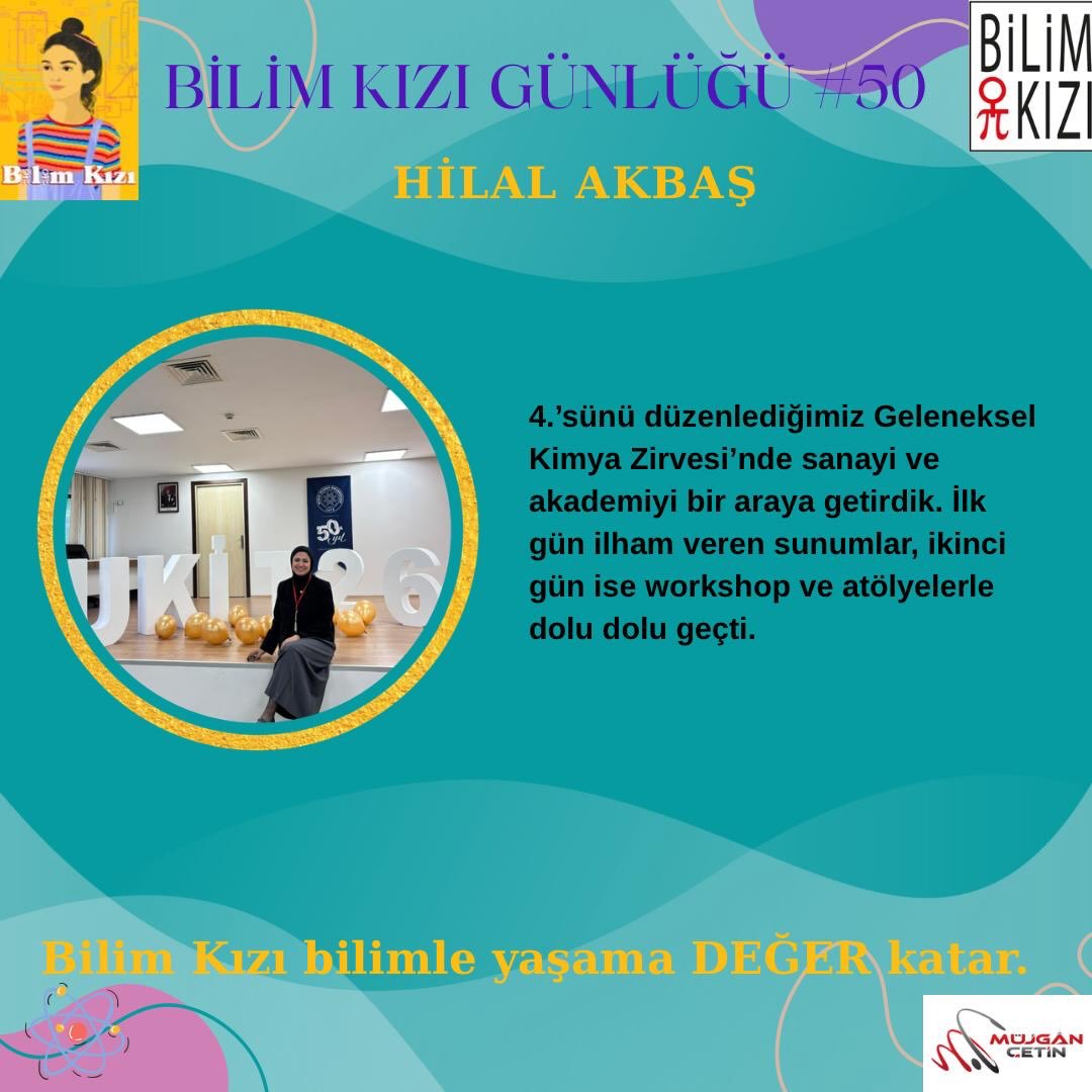 #BilimKızı @hillakbs_ #bilim yolculuğuna kararlı adımlarla devam ediyor. Bilim Kızı günlüğünde ne güzel paylaşıyor. ‘4.’sünü düzenlediğimiz Geleneksel Kimya Zirvesi’nde sanayi ve akademiyi bir araya getirdik. İlk gün ilham veren sunumlar, ikinci gün ise workshop ve atölyelerle dolu dolu geçti.’ Gururla alkışlıyoruz 👏👏👏
