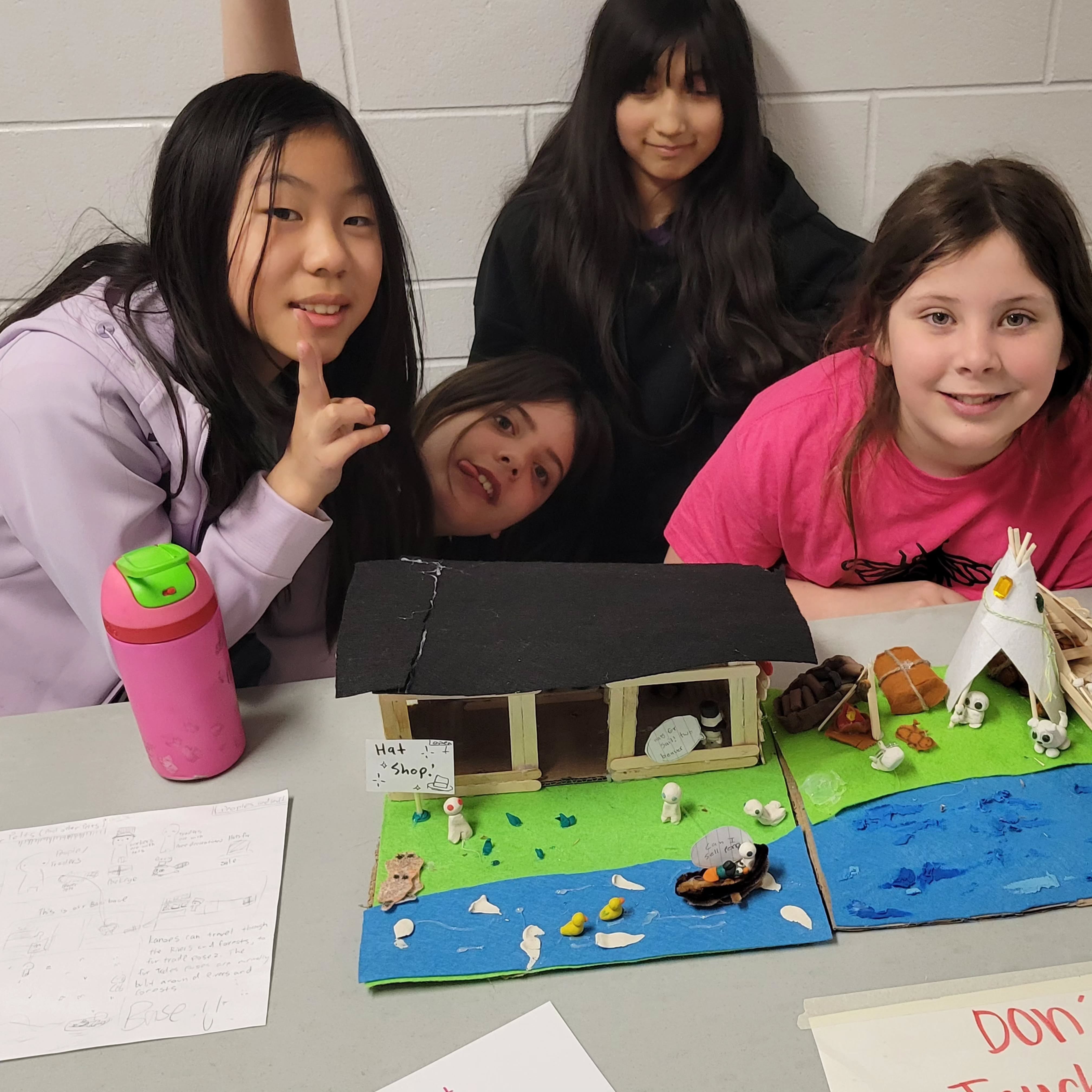 Grade 5 students showed off their fur trade dioramas.