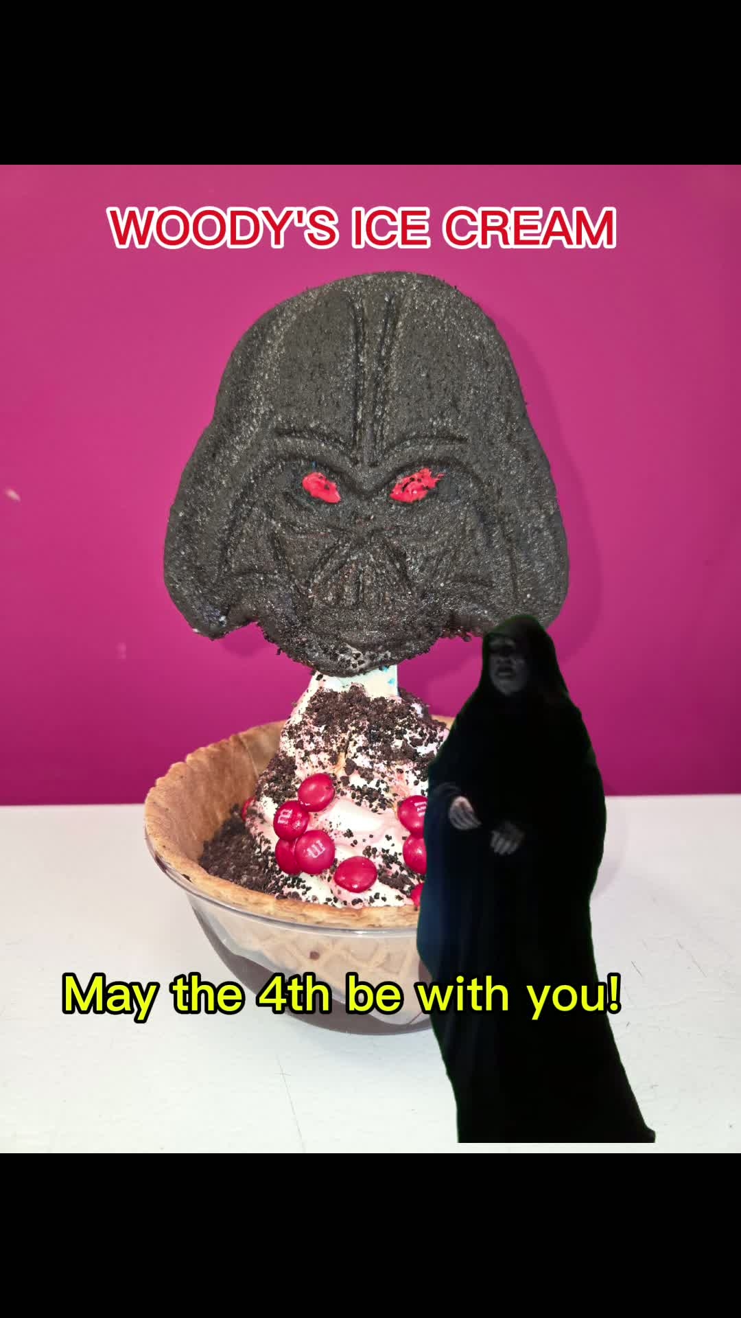 🌌 Celebrate May the 4th with us at Woody's Ice Cream! Dive into our exclusive sundae, crafted just for this epic day! Don’t let the dark side tempt you away—this treat is only available on May 4th! 🍦✨