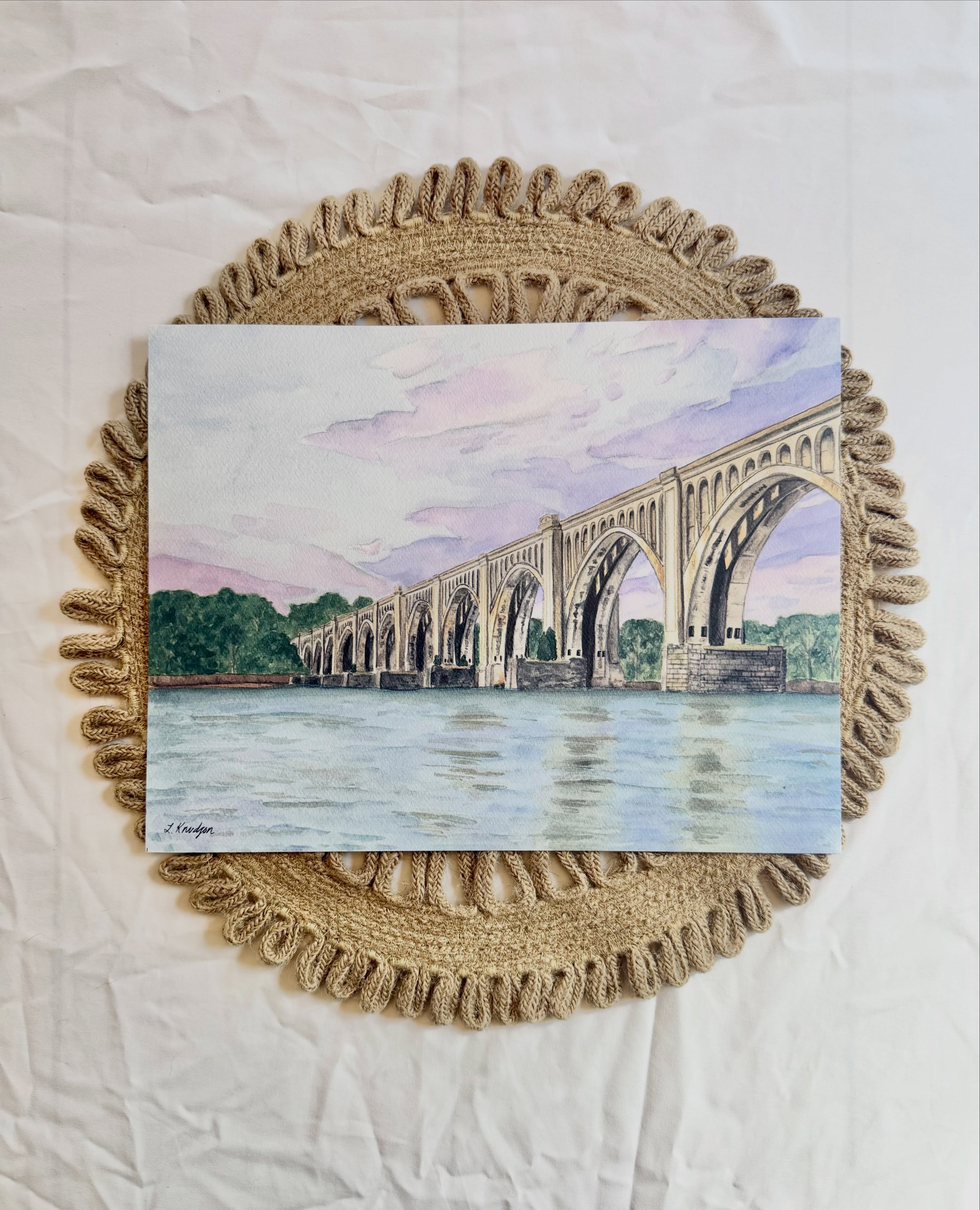 We 🫶🏻 The James River Bridge!
This is a high quality watercolor print of The James River Bridge, located in Richmond, VA. This piece is offered as a 12x9” print, both with and without matting.
This print is perfect for any Richmond lover and is tasteful and timeless. Available on our Etsy page and at all local markets!
•
•
•
@bristlesanddesign
#richmond #jamesriver #richmondva #watercolor #homedecor