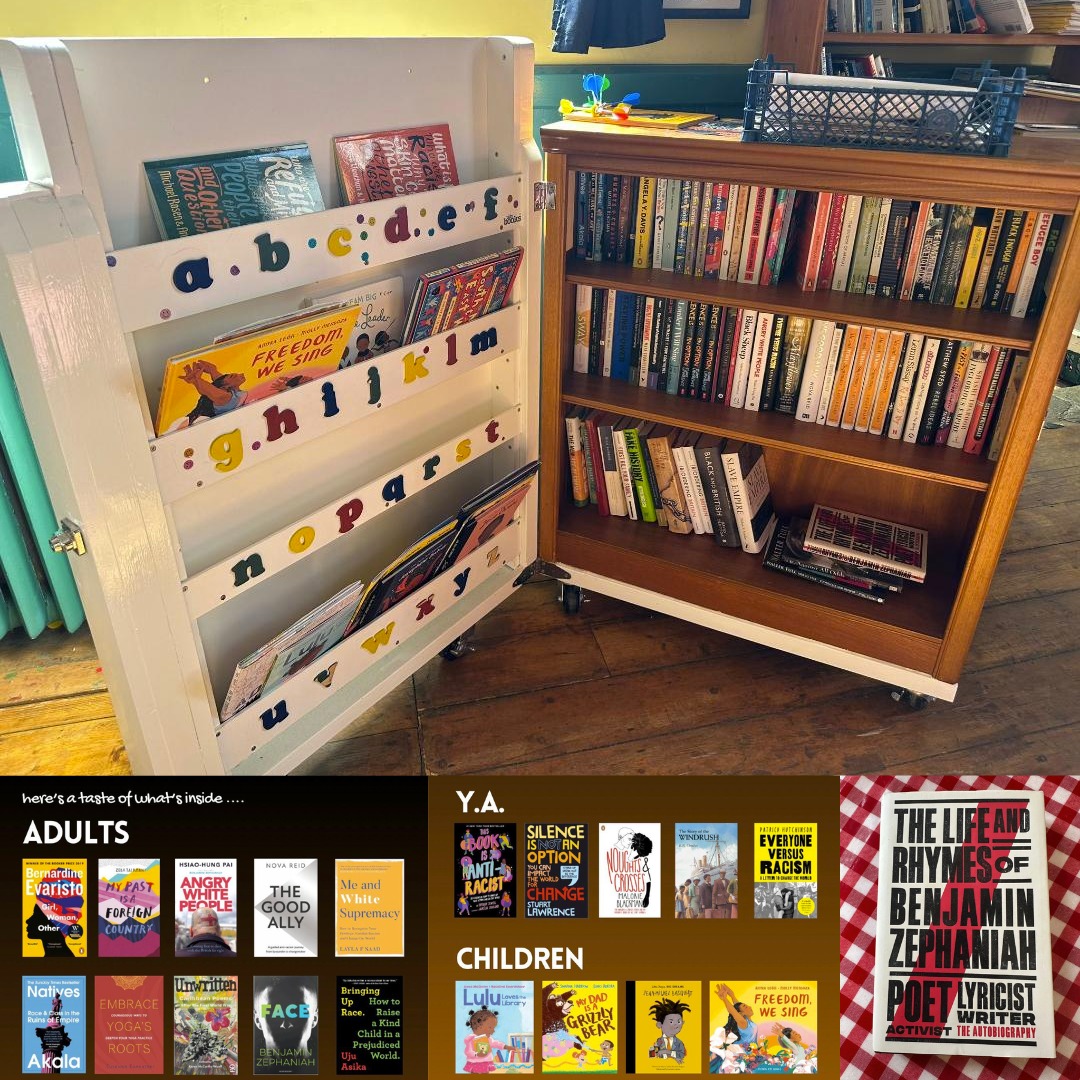 We now have a wonderful little Stroud Against Racism Book Library that will be open on Friday's from 11:30am-12:30pm.
Offering a range of genres and collections for all ages, there's something for everyone.
Running alongside our FRIDAY Community Cafe so you can have a browse before we serve lunch or enjoying a read alongside some yummy Cakes/Bakes/Drinks refreshments.