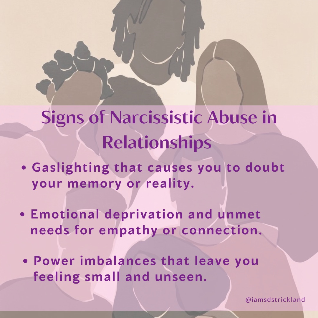 Narcissistic abuse can look different from one relationship to another. Some narcissists are overt and openly aggressive, some are covert appearing passive, wounded on the surface. Here are some common signs:
#Every1KnowsSome1 #owningyourstory #youhaveavoice #breakthecycle #stopdomesticviolence