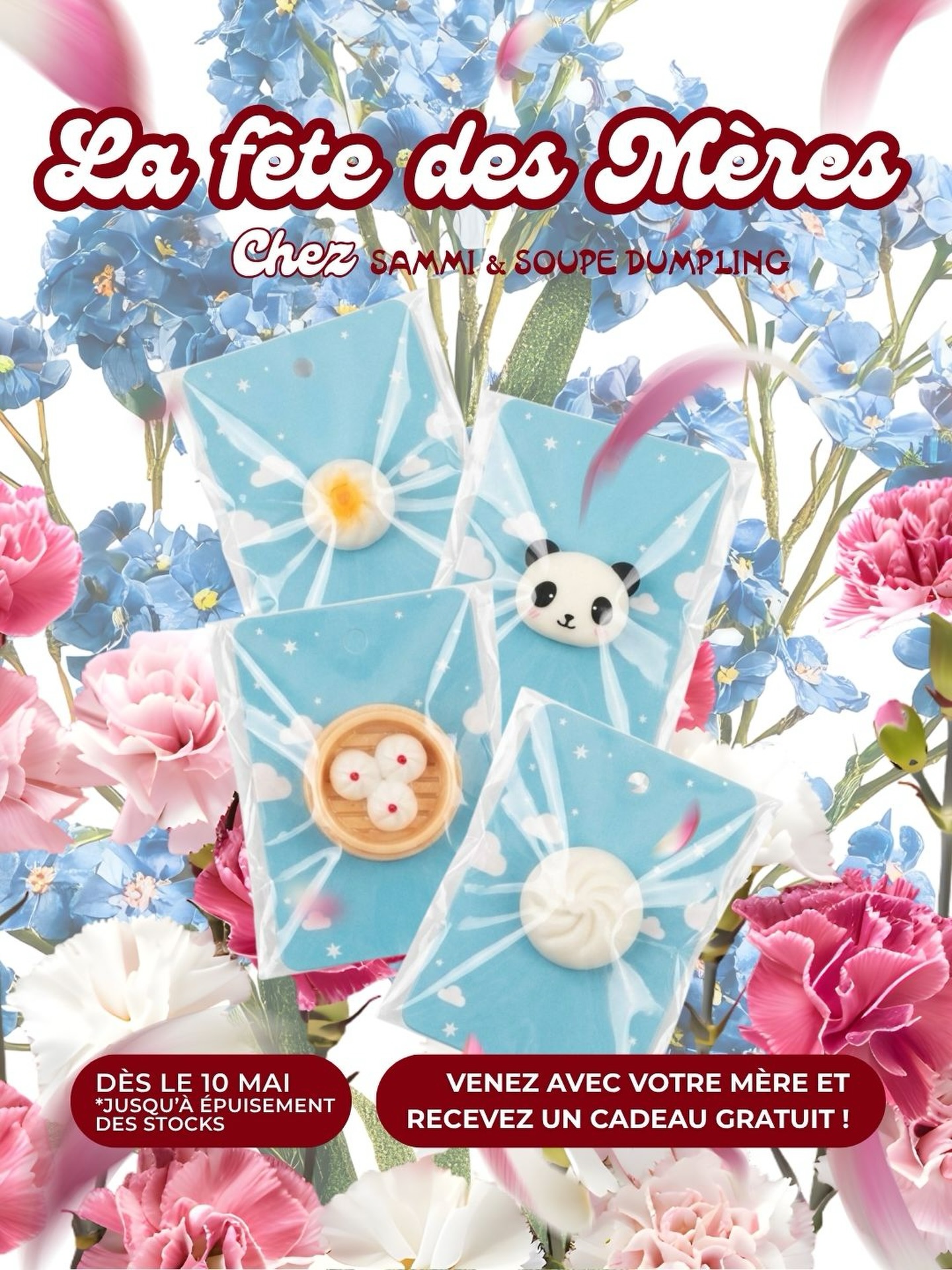Les mamans aiment célébrer la fête des Mères chez Sammi & Soupe Dumpling 💐
Dès le 10 mai, venez avec votre mère et recevez un cadeau gratuit lors de votre visite, jusqu’à épuisement des stocks 🎁
Offre valide dans les succursales participantes seulement 💙🌸
#mtllove #mtlresto #motherday #mtlfoodblog #mtllife