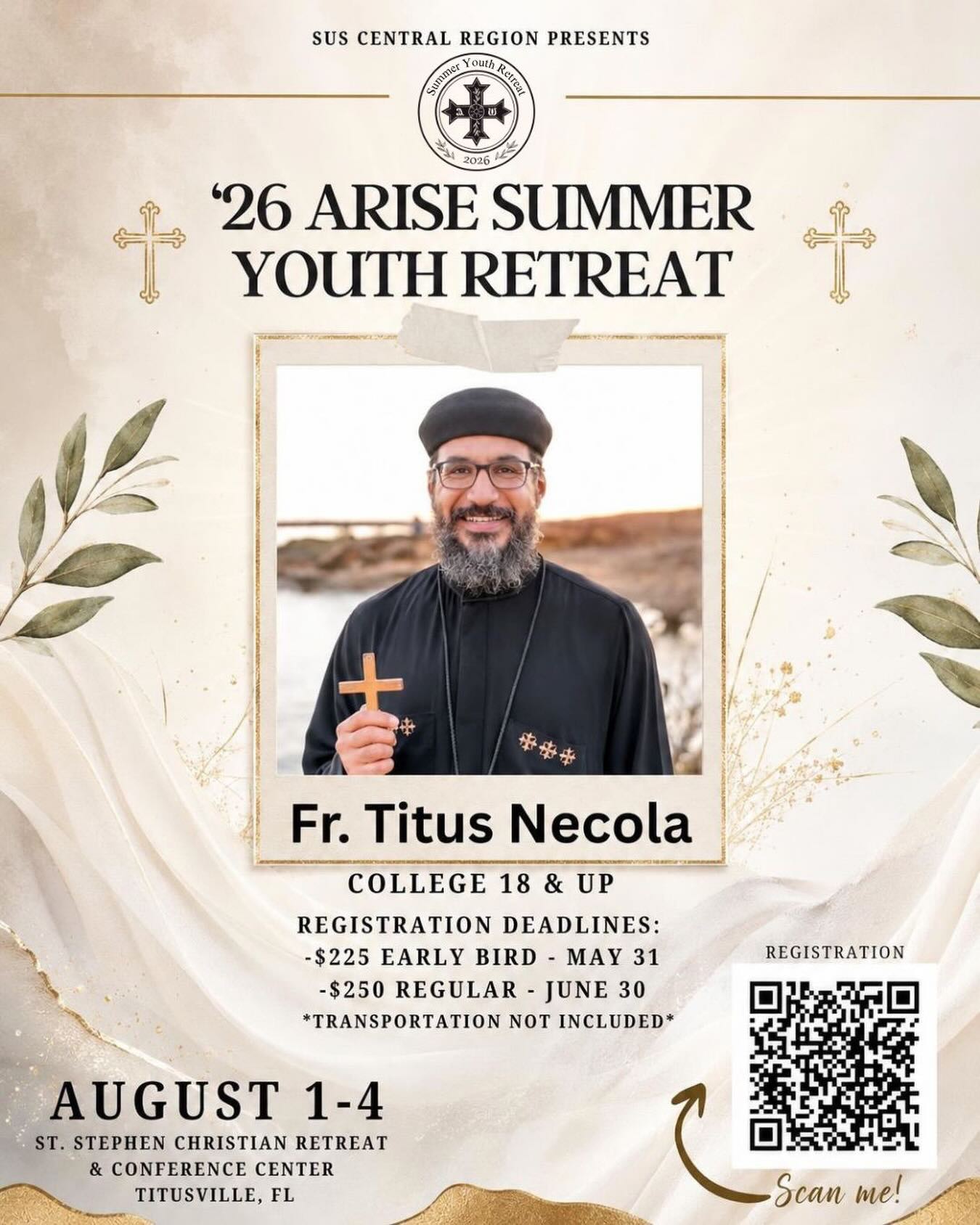 Christ is risen! Truly, He is risen!
The wait is finally over… registration for ARISE: Summer Youth Retreat for the Central Region 2026 is officially OPEN!
We are beyond excited to welcome you all to this year’s retreat! Get ready for an unforgettable experience filled with prayer, fellowship, spiritual growth, and memories that will last a lifetime. With the blessing of our beloved fathers and special guest speaker Fr. Titus Necola, this is a retreat you will not want to miss!
Link is in the bio!!!
Spots are limited, so be sure to sign up as soon as possible and invite your friends to join too!
If you have any questions, feel free to email arise.syr@gmail.com