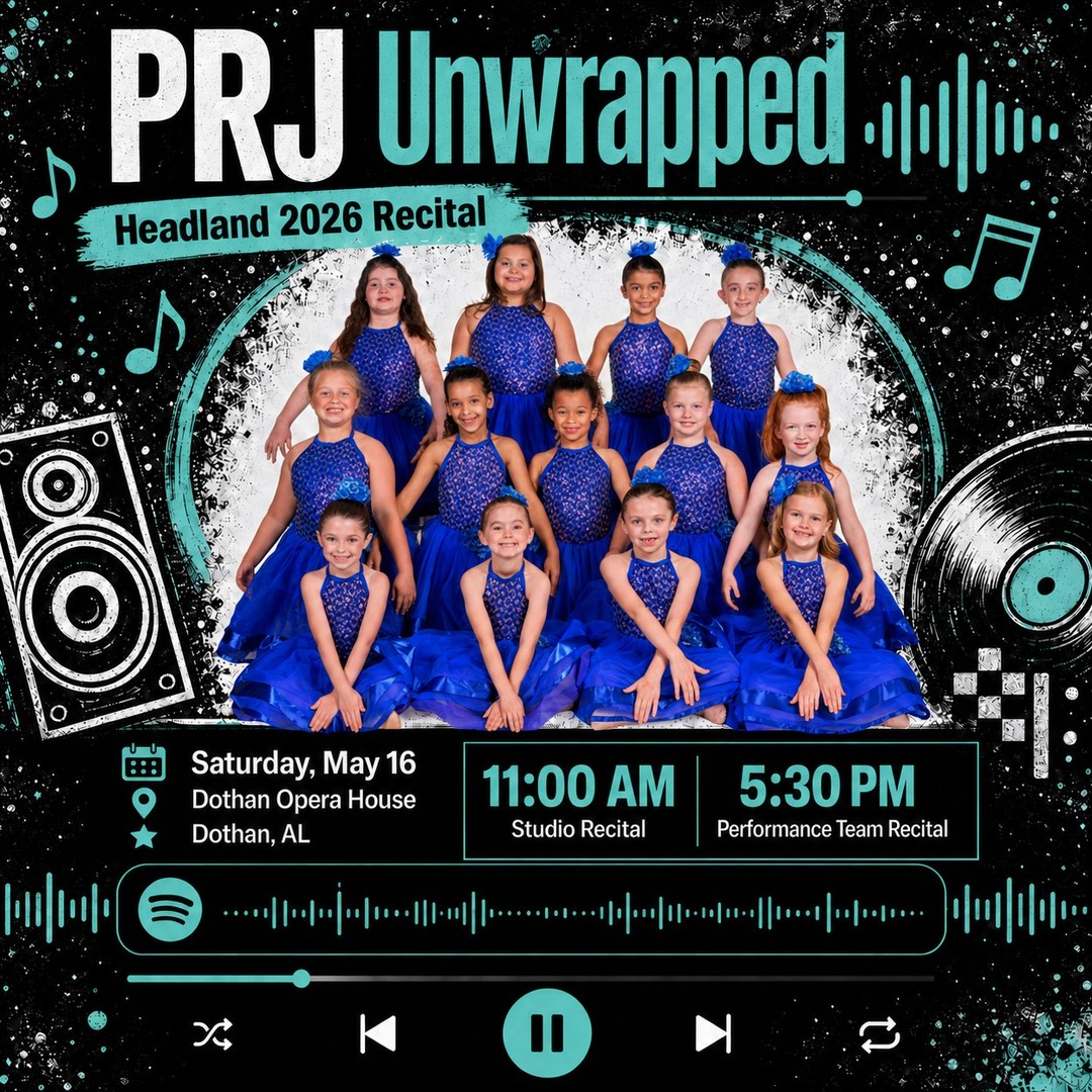 It’s almost time to press play on recital day! 🎶
PRJ Unwrapped is coming to the Dothan Opera House on Saturday, May 16, and our Headland dancers are ready to show you what they’ve been working on all season.
We will have two recitals that day:
🎧 11:00 AM Studio Recital
Creative Movement, 4-5 Combo, 6-9 Combo, Homeschool Ballet, Intermediate classes, and Advanced classes
Tickets: Click the link in our bio!
🎧 5:30 PM Performance Team Recital
Headland Performance Team dancers
Tickets: Click the link in our bio!
Every dance, every costume, every brave little smile, every big stage moment. This is what they have worked for, and we cannot wait to cheer them on.
Bring your family, invite your friends, and come celebrate these amazing dancers with us! 💙
#PRJUnwrapped #PRJHeadland #PattiRutlandJazz #DanceRecital #SupportLocalDance