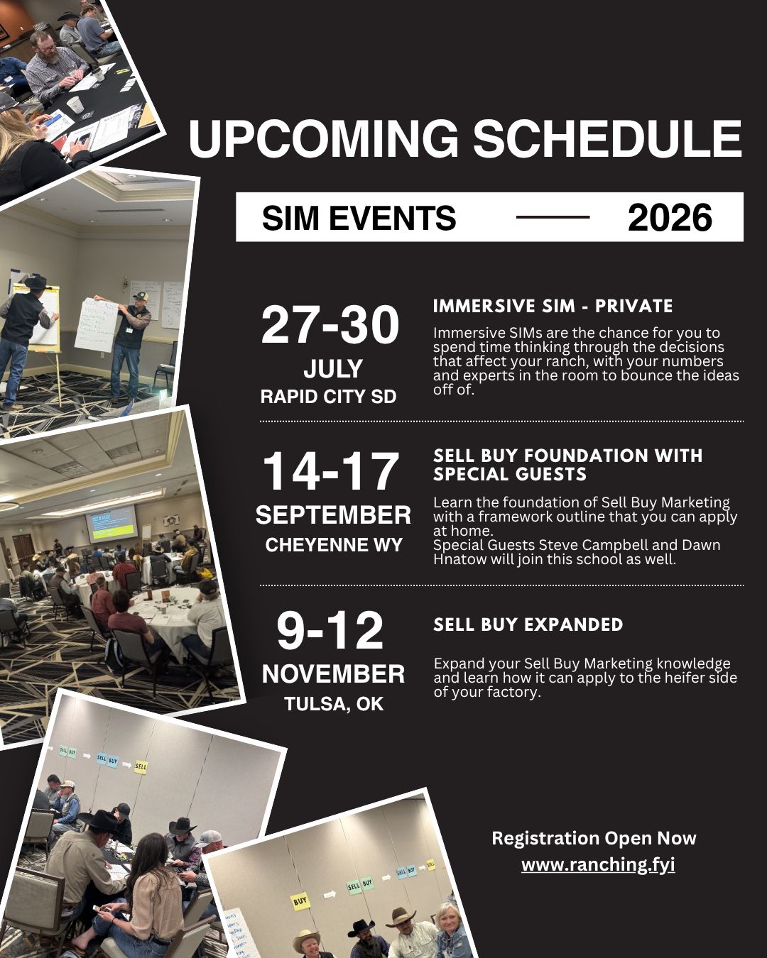 Here’s the fall lineup. Pick your room.
Every date is 32 serious operators, real numbers, real pressure, all ready to think differently.
If you’ve been telling yourself “I’ll do it next time”… this is next time.
Which location fits your schedule? Drop it below 👇
Follow @Ranching.FYI and lock in your seat before your preferred room fills up.
#ranchingfyi #sim2win #ranchingevents #sellbuy #decisionmaking