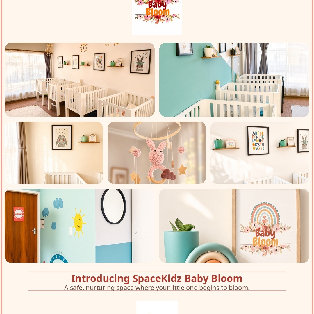 🌈 Introducing SpaceKidz Baby Bloom 🌸
Your little one deserves the very best start — and that's exactly what we've created. Baby Bloom is our dedicated baby class at SpaceKidz, designed to be a safe, nurturing, and stimulating space for your youngest family member.
From cosy white cribs and sensory mobiles to cheerful wall art and a loving team of caregivers, every detail has been thoughtfully prepared with your baby's comfort and development in mind. 💛
✨ Spaces are limited — enquire today and give your baby the gift of a beautiful beginning.
📩 DM us or contact us to book a tour.
#SpaceKidz #BabyBloom #BabyClass #DaycareLife #SafeAndNurtured #NewBaby #BabyDaycare #EarlyChildhood #CathkinAcademy #LittleOnes #BabyMilestones #NurturingSpace #PlayLearnDream