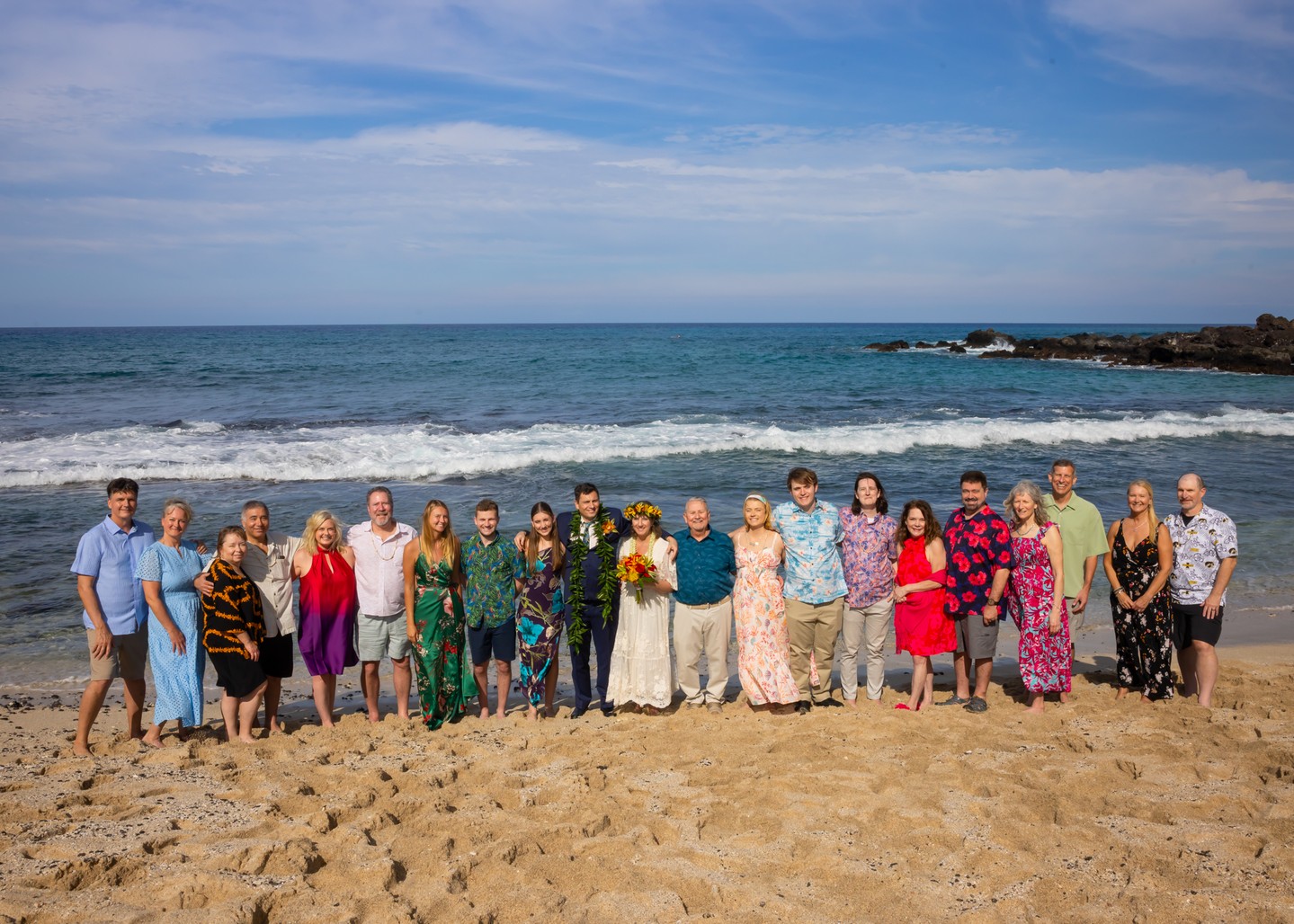 A BIG family wedding! - for Stacey & Jeff! Congratulations to this happy couple! Married at Kuki`o Beach. Blessings and Aloha to the newlyweds.
#konaweddingofficiant #bigislandweddings #marriedinhawaii #hawaiibeachweddings #hawaiiweddings
www.konaweddingofficiant.com/packages