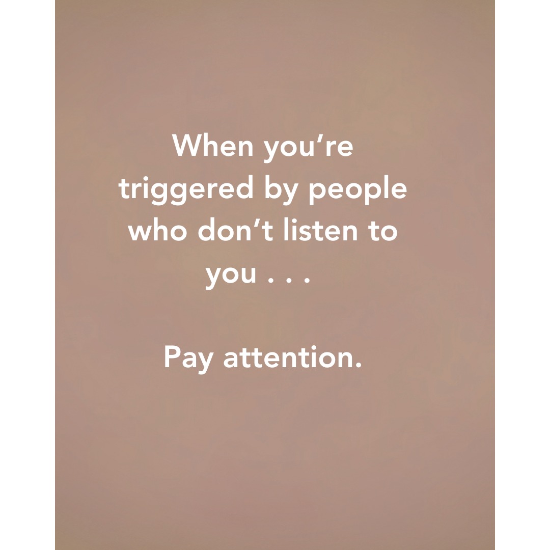 When you’re triggered by people who don’t listen to you…
pay attention.
It’s not just about them.
It’s a reflection of how you treat yourself.
You feel unseen.
Unheard.
Overlooked.
And it cuts deeper than it should.
Because somewhere underneath that—
👉 you’re doing the same thing to yourself.
Ignoring what you feel.
Dismissing what you know.
Talking over your own inner voice.
That’s where the real disconnect is.
You don’t need them to listen first.
👉 You do.