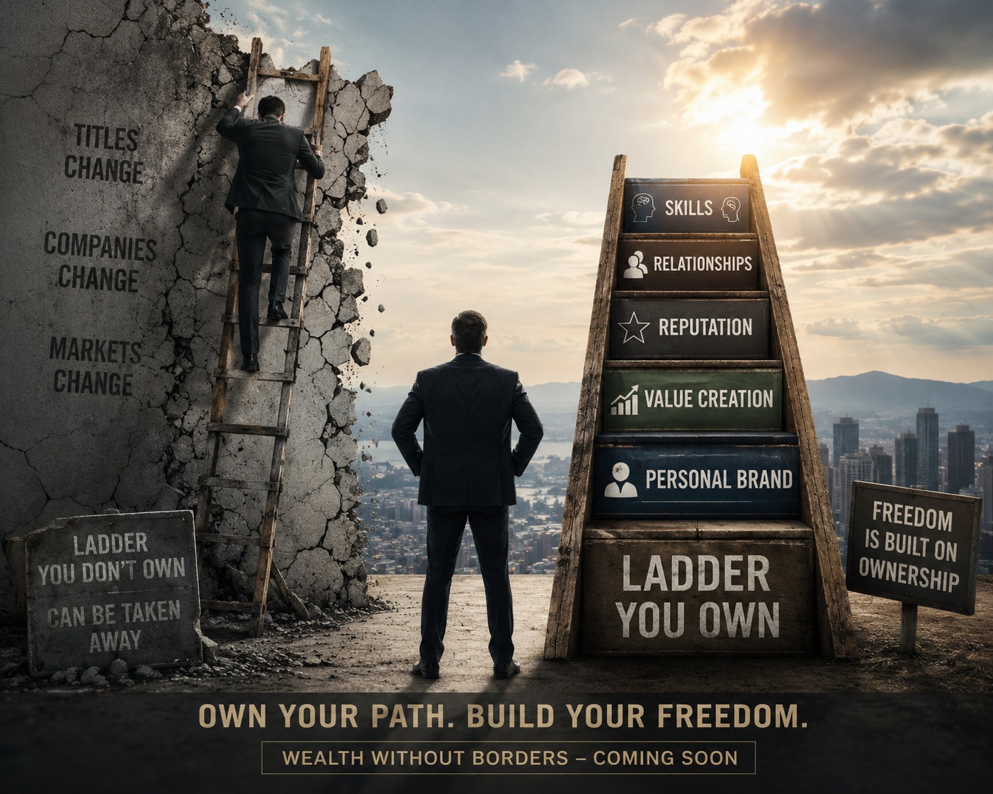 The ladder you do not own can always be taken away.
Titles change.
Companies change.
Markets change.
That is why real wealth is not only about income.
It is about ownership.
Own your skills.
Own your relationships.
Own your reputation.
Own your ability to create value anywhere.
That is where real freedom begins.
Watch out for my upcoming book "Wealth Without Borders".
Learn more at www.andresuccess.com
#WealthWithoutBorders #Entrepreneurship #WealthBuilding #FinancialFreedom #Leadership #EntrepreneurMindset #RelationshipWealth #AndreAbouzeid