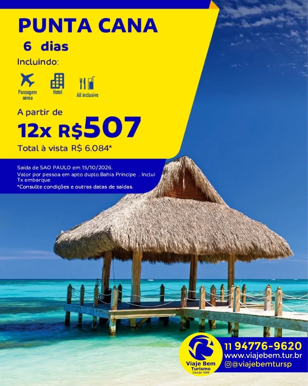 Viva o melhor Ali Inclusive em Punta Cana. Deixe os detalhes com a Viaje Bem e apenas aproveite !
