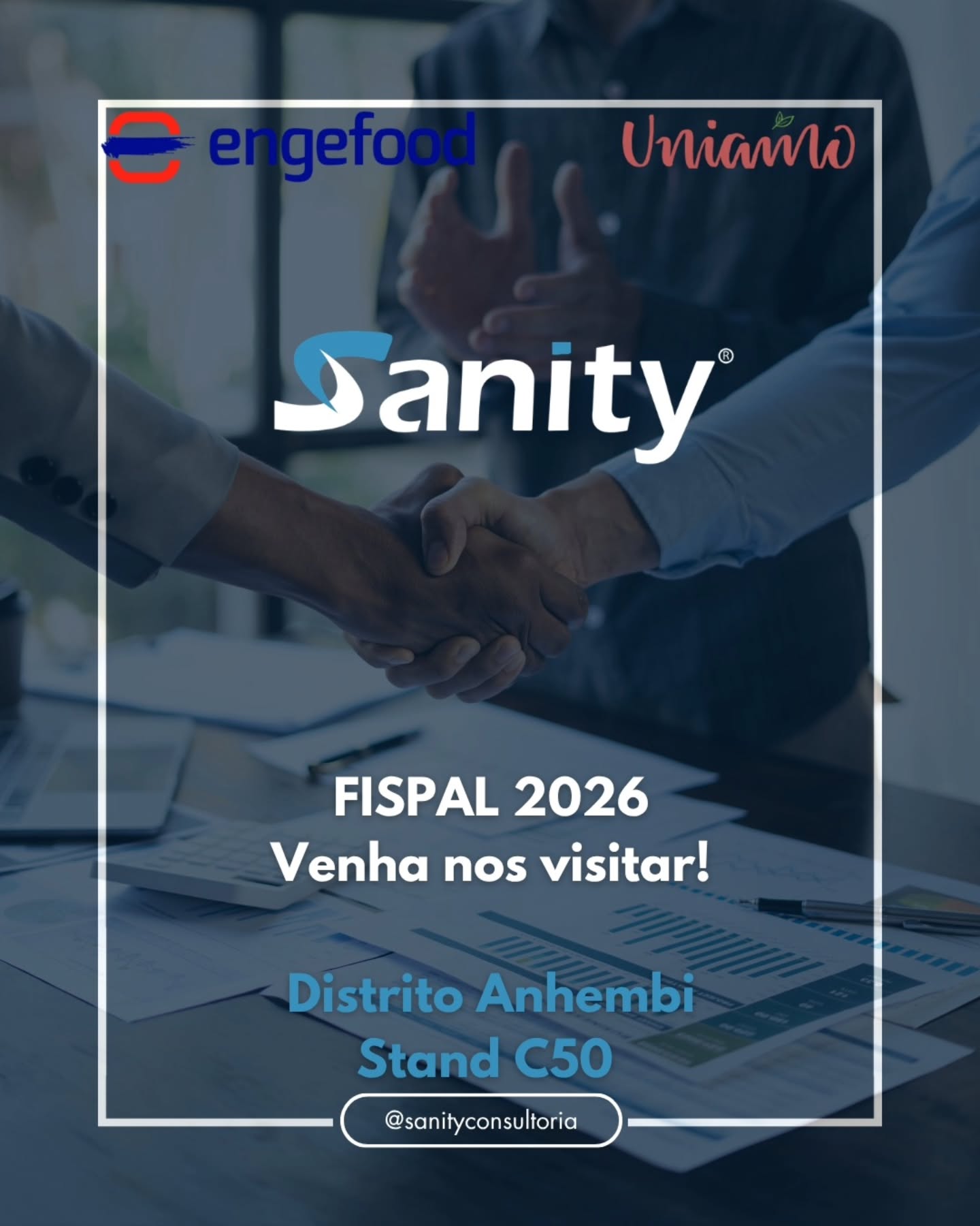 A Sanity estará na FISPAL FOOD SERVICE 2026!
Estaremos presentes em mais uma edição do principal evento do setor, acompanhando as tendências do mercado, fortalecendo parcerias e apresentando soluções que ajudam empresas a crescerem com segurança, qualidade e conformidade regulatória.
Se você busca apoio em licenciamento, regularização, gestão de indicadores, responsabilidade técnica, segurança dos alimentos, gestão documental ou projetos regulatórios, venha conversar com a nossa equipe.
📍 FISPAL FOOD SERVICE 2026
📅 26 a 29 de Maio
🕐 13h às 20h
📌 Estande C50 | Distrito Anhembi – São Paulo
Venha nos visitar e descobrir como a Sanity pode apoiar o seu negócio em todas as etapas da jornada regulatória.