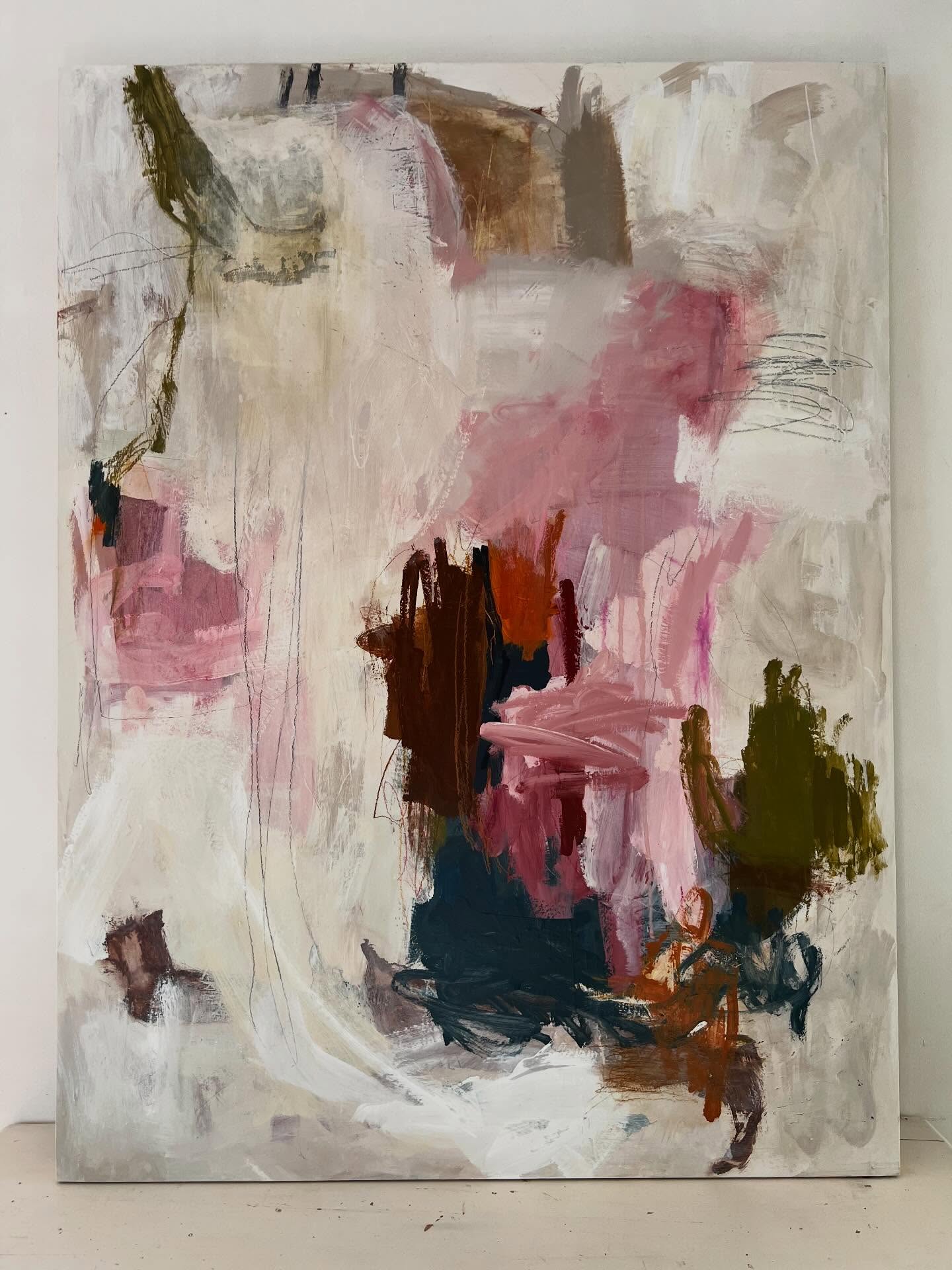 This one is called Before Anything Happened, it’s 120x90cm, mixed media on wood panel. #mixedmediaonpanel #pinkabstractart #nzartcollectors #nzartcollector #nzartcommunity